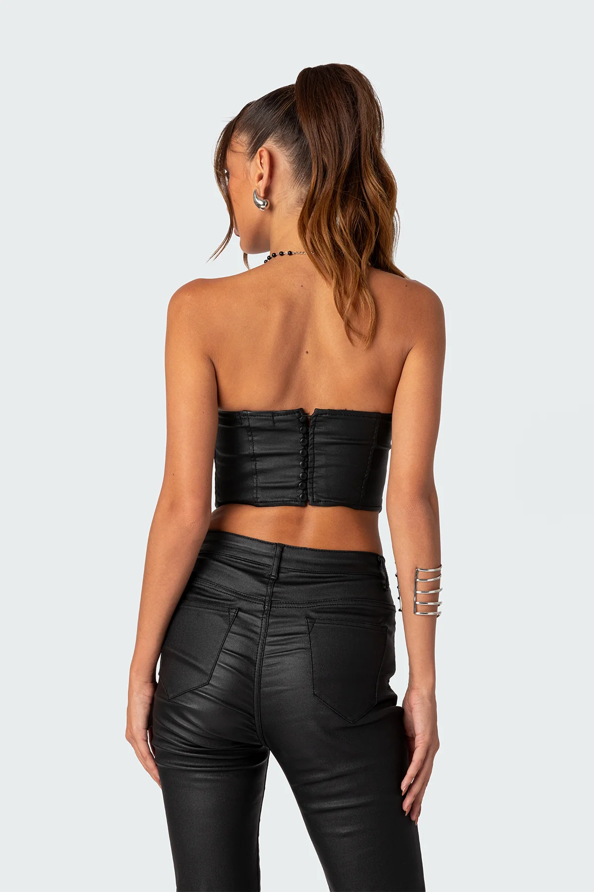 Luna Faux Leather Stretch Corset - Image 4