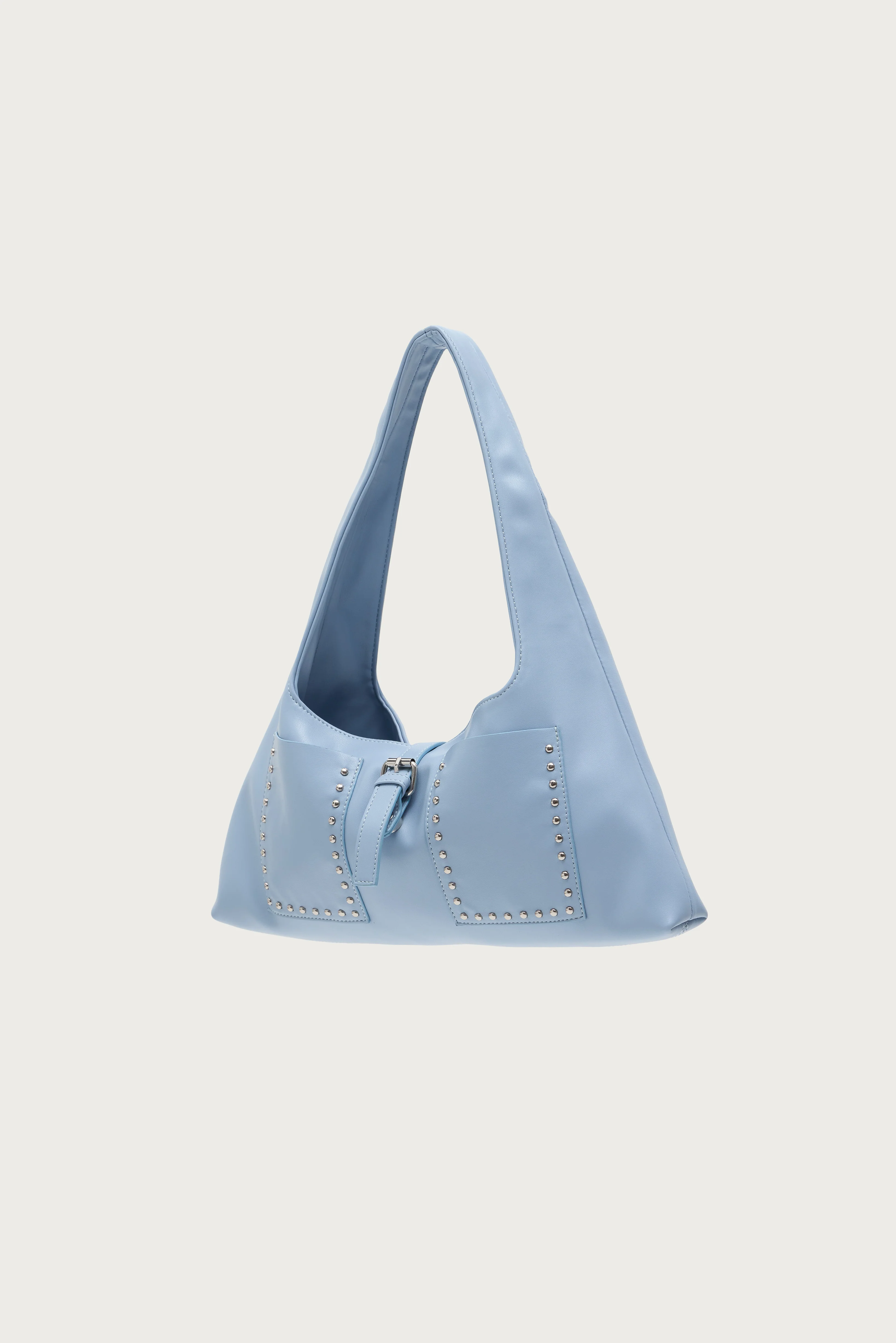 Edgy Studded Faux Leather Shoulder Bag - Image 3