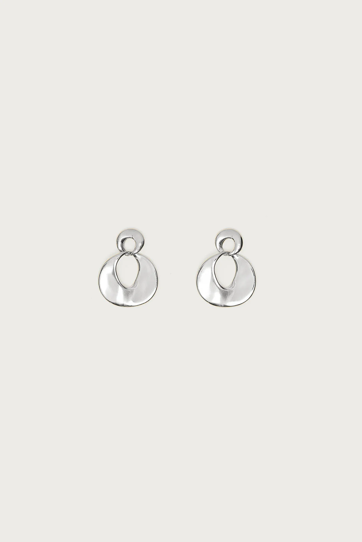 Double Disc Stud Earrings - Image 2