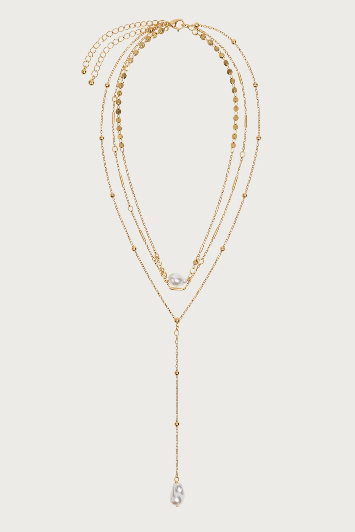 Layered Pearly Bead Necklace - Image 2