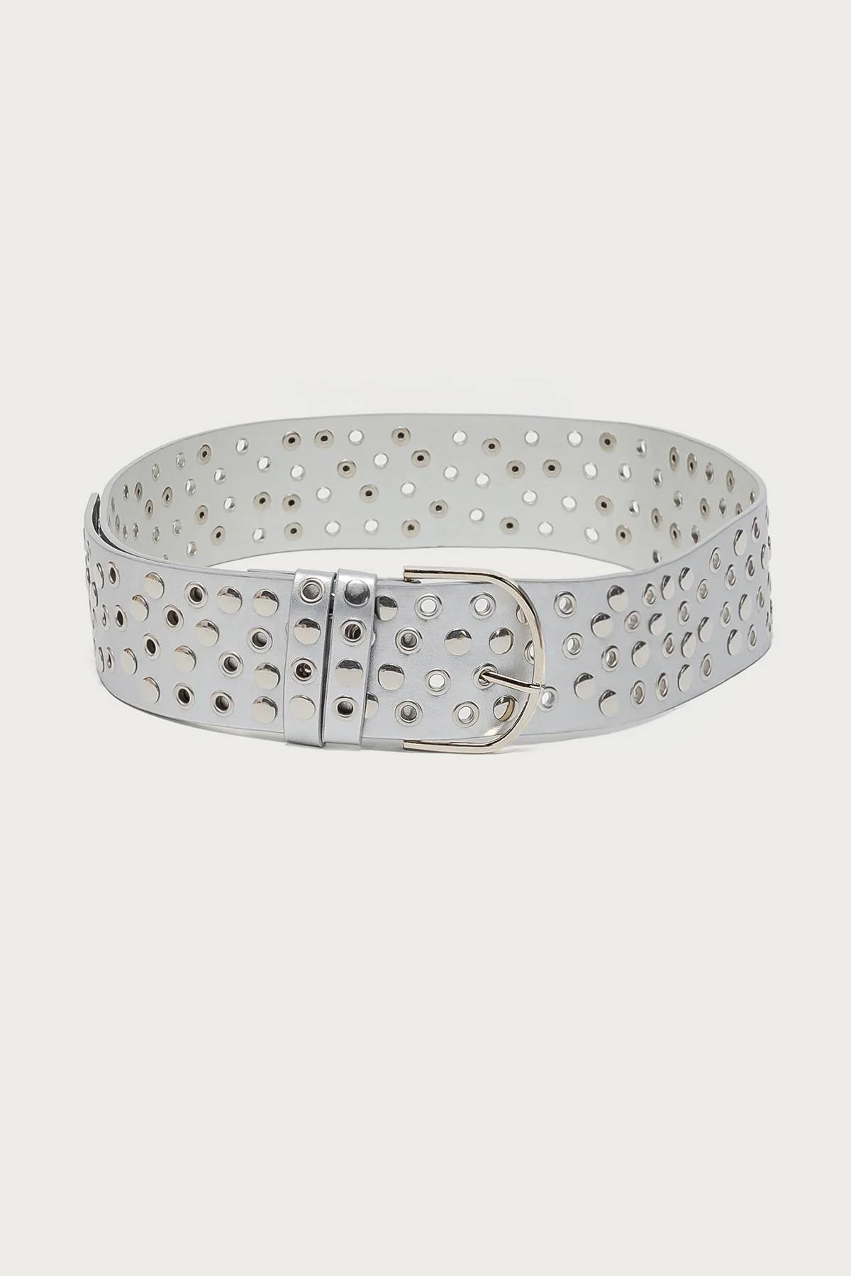 Studded Grommet Faux Leather Belt - Image 2