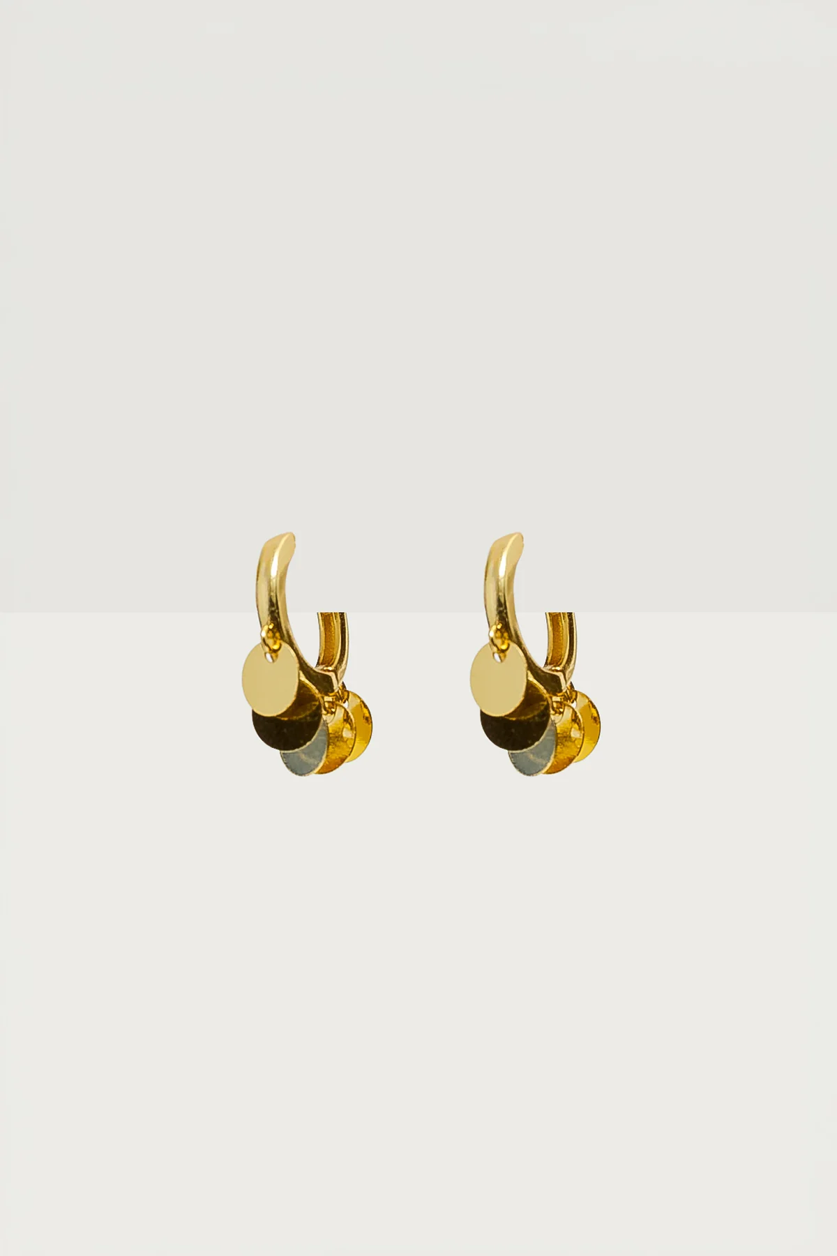 Disc Huggy Hoop Earrings - Image 2