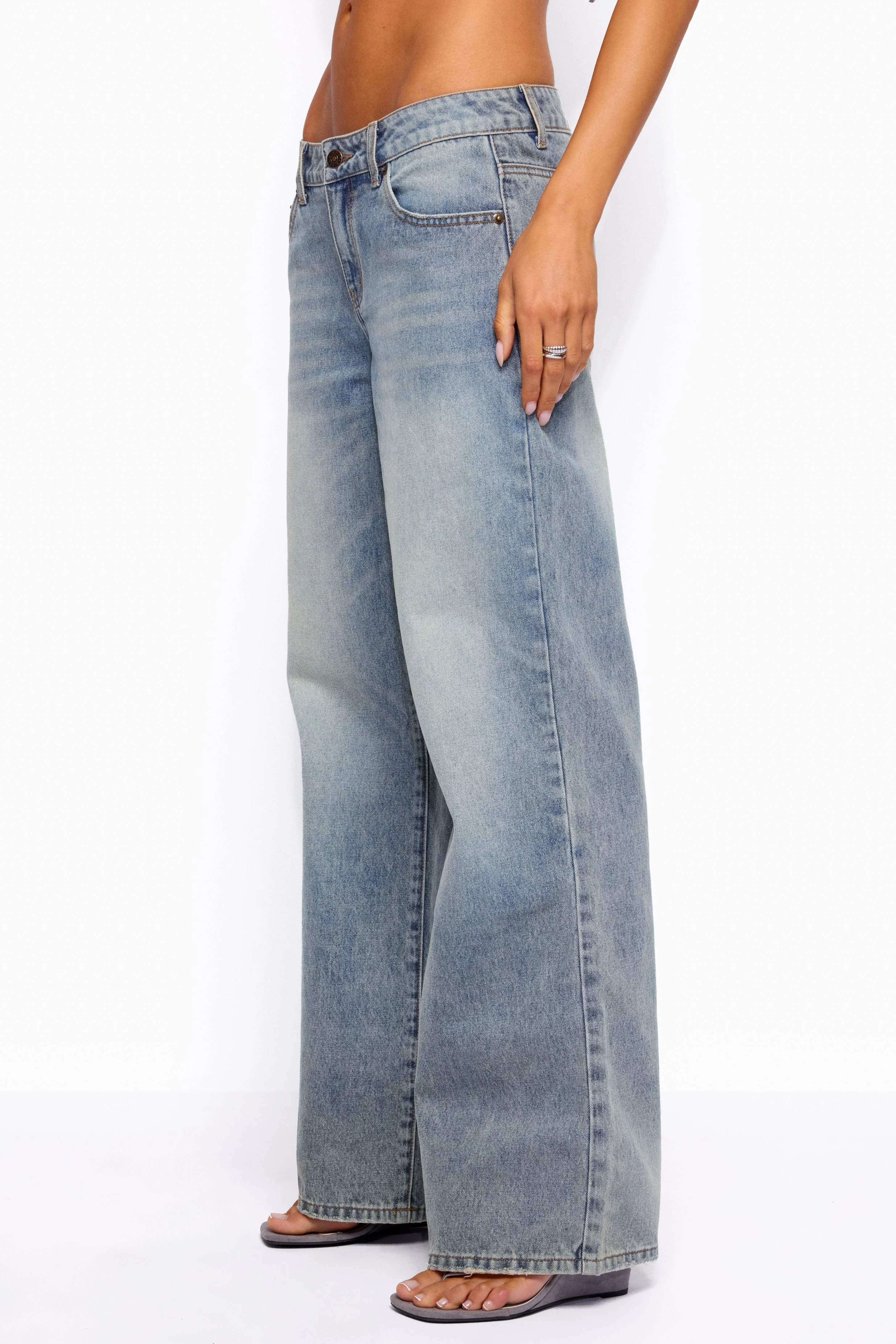 Raelynn Washed Low Rise Baggy Jeans - Image 4