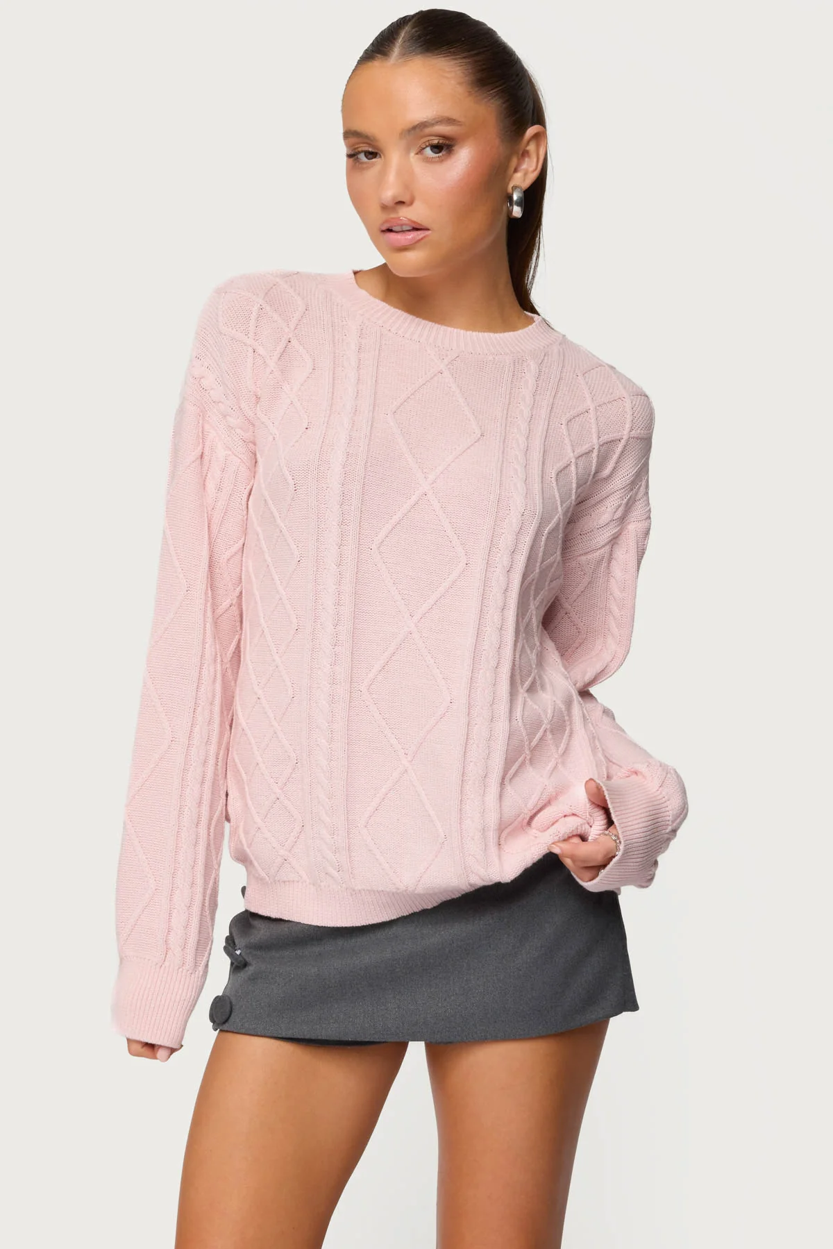 Jessy Cable Knit Oversized Sweater