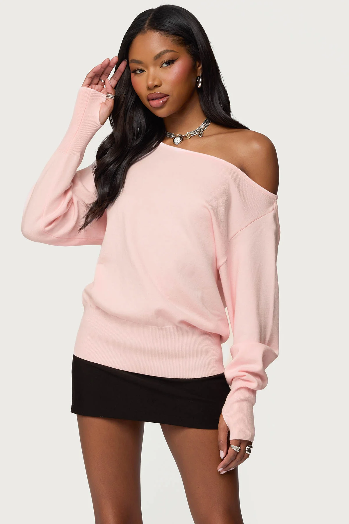 Off Shoulder Oversized Sweater