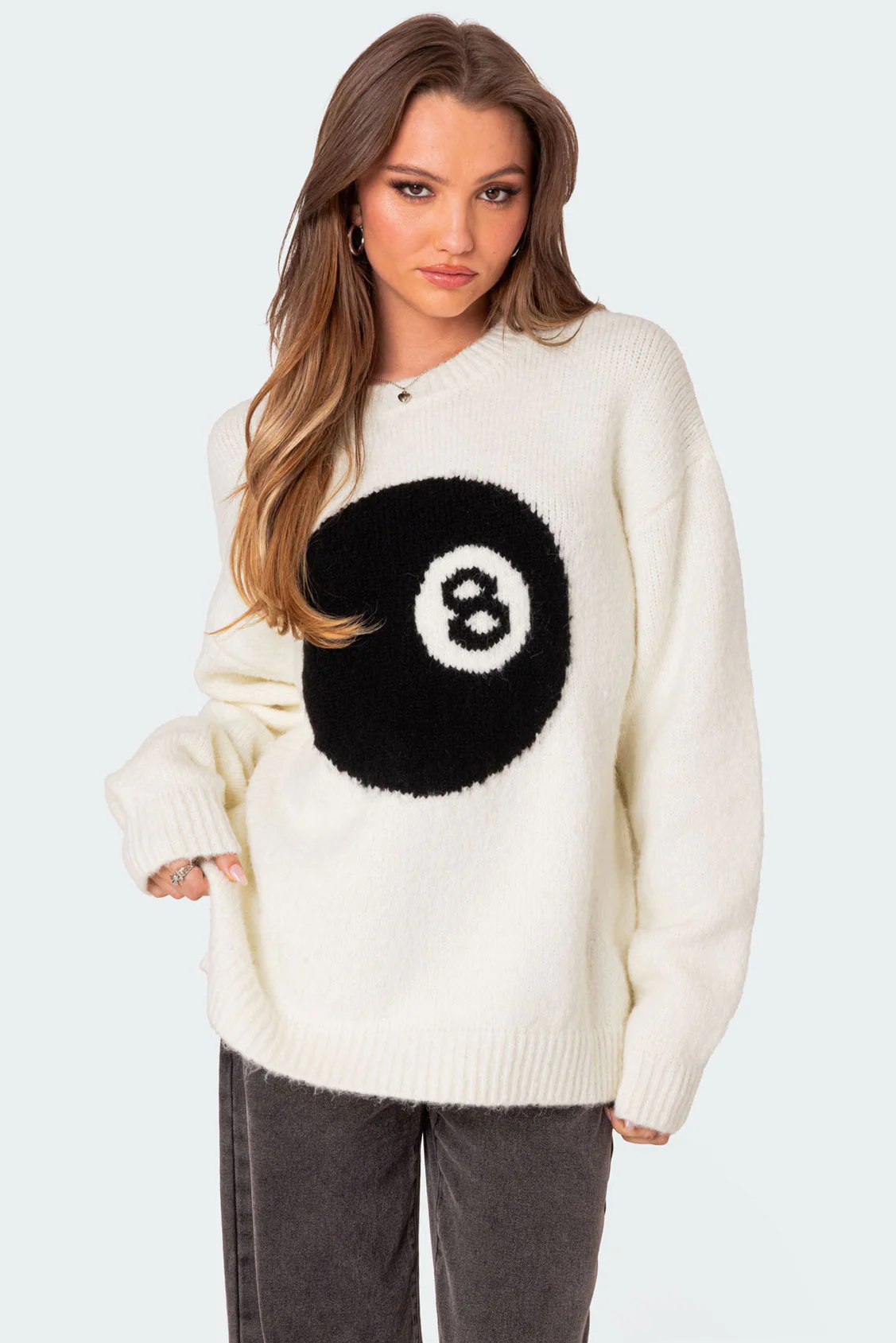 8 Ball Oversized Chunky Knit Sweater