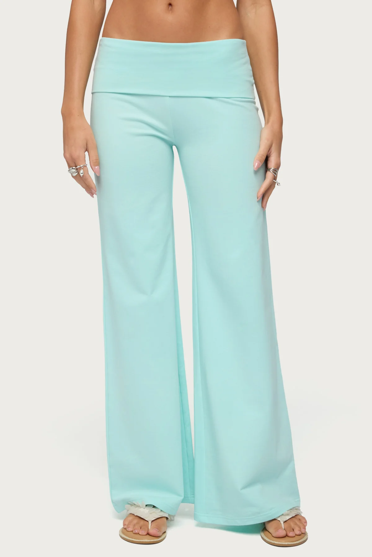 Wide Leg Foldover Pants - Image 2