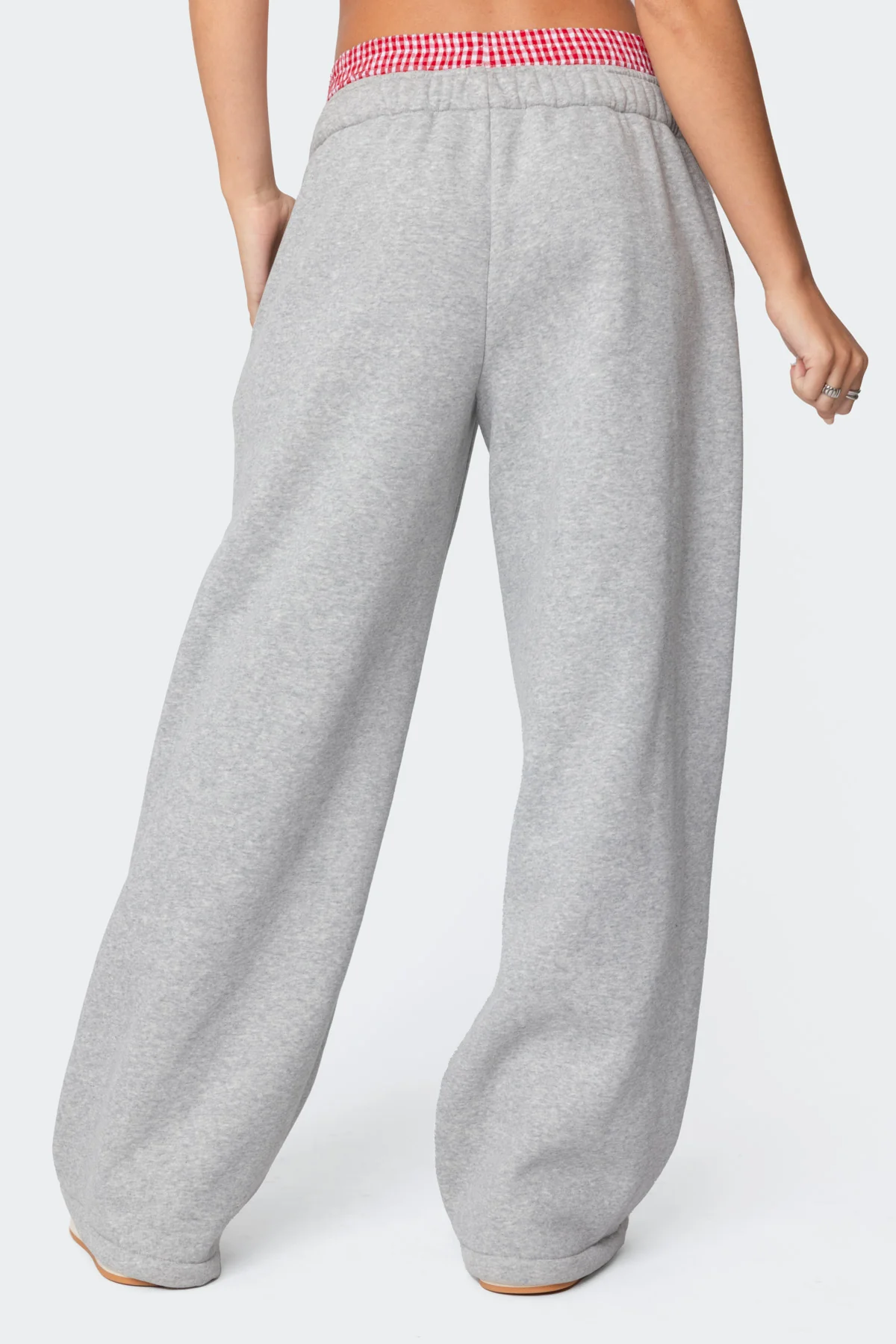 Gingham Boxer Detail Sweatpants - Image 4