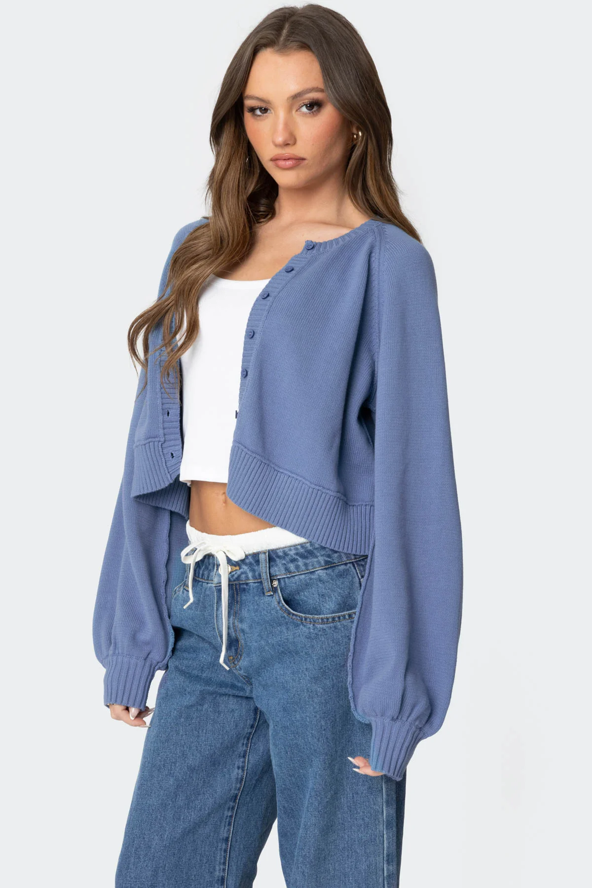 Sammi Puff Sleeve Knit Cardigan - Image 3