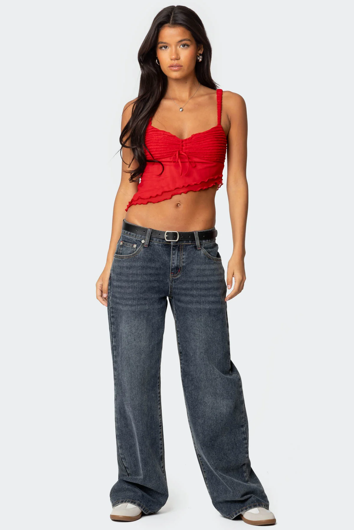 Ruffled Asymmetric Tank Top - Image 2