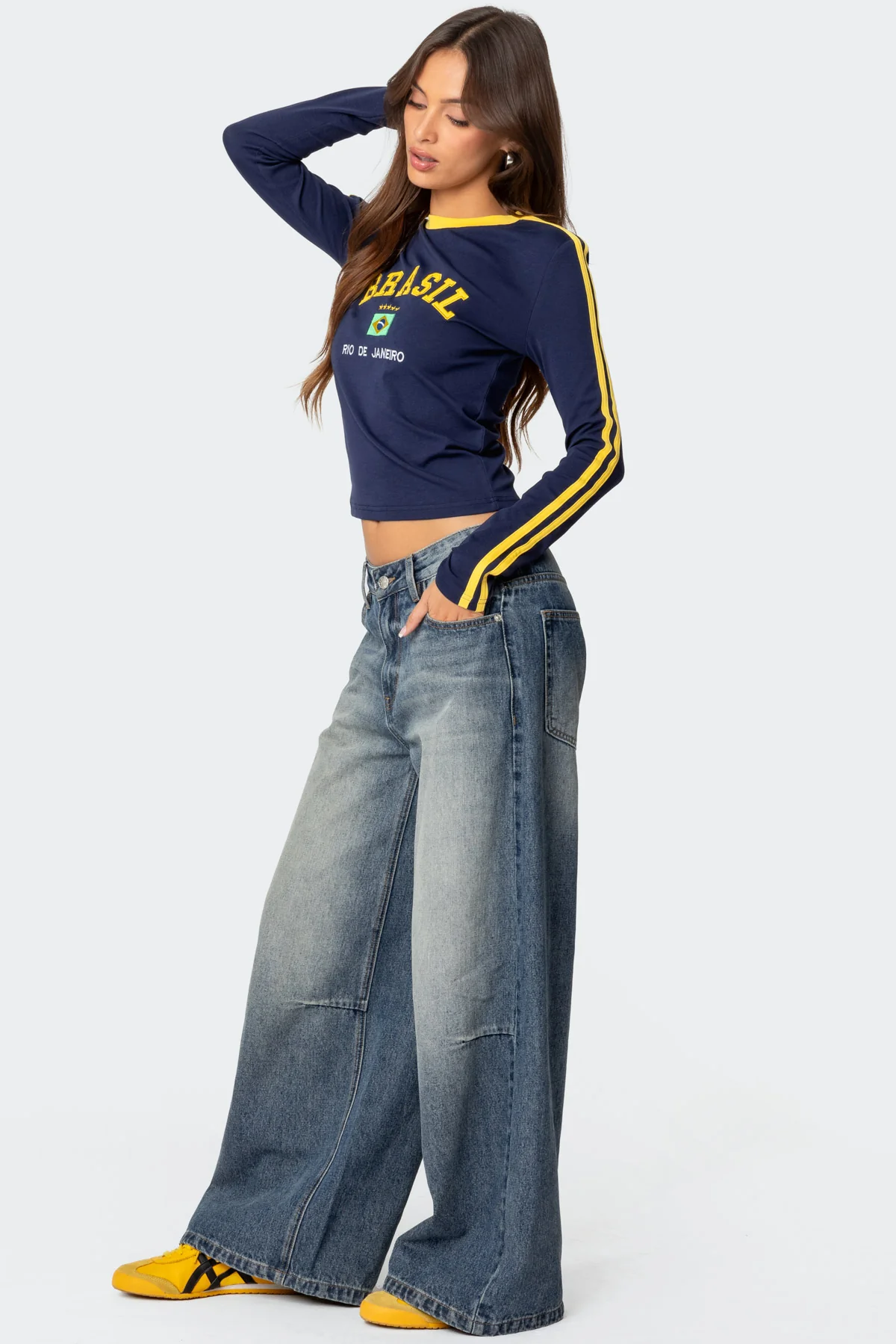Brasil Embroidered Long Sleeve T Shirt - Image 4