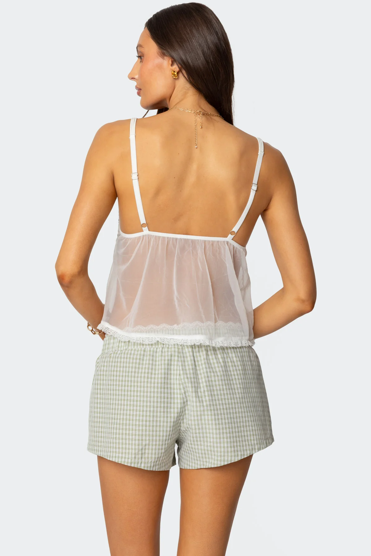 Sheer Lacey Babydoll Tank Top - Image 4
