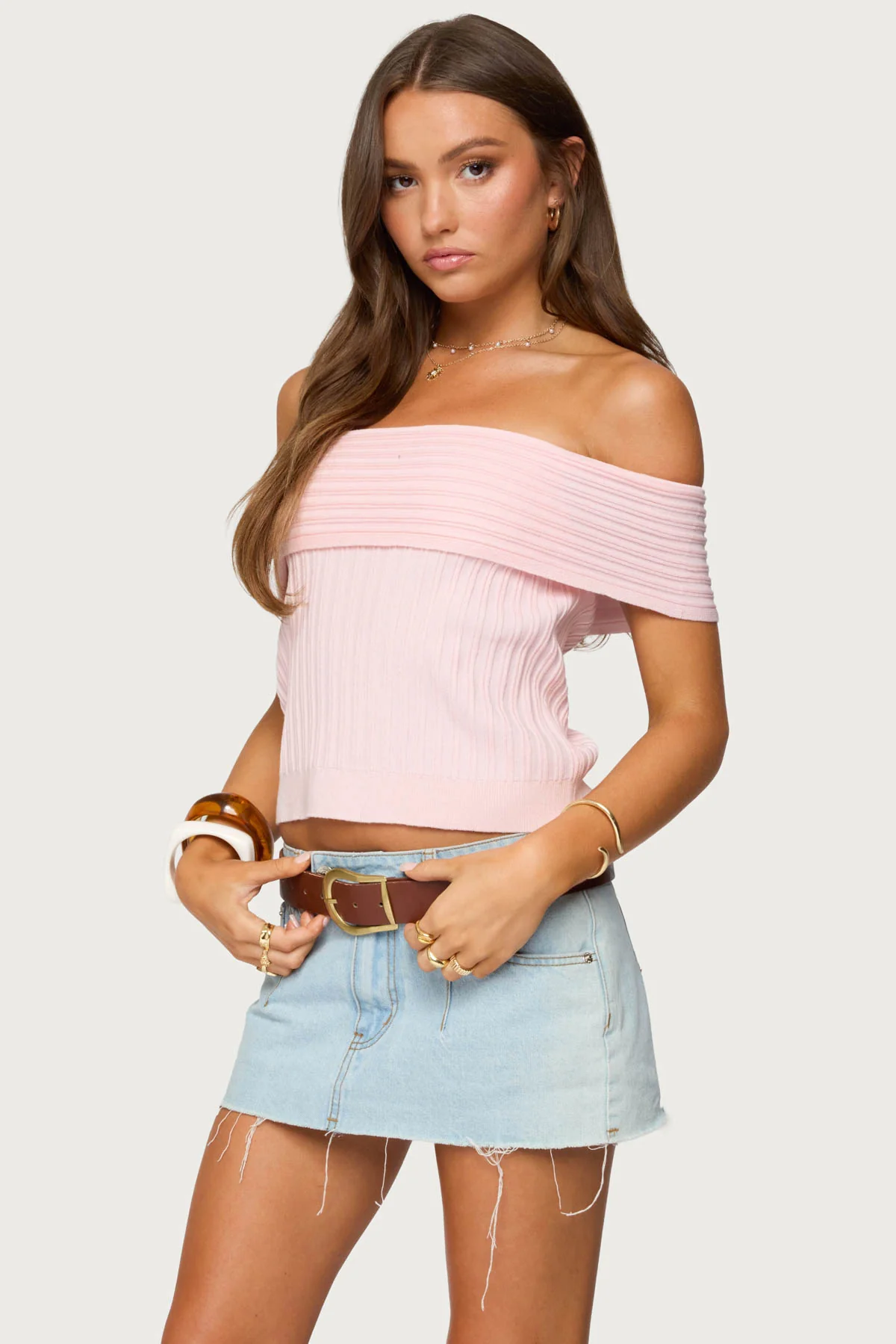 Blythe Ribbed Knit Fold Over Top - Image 3