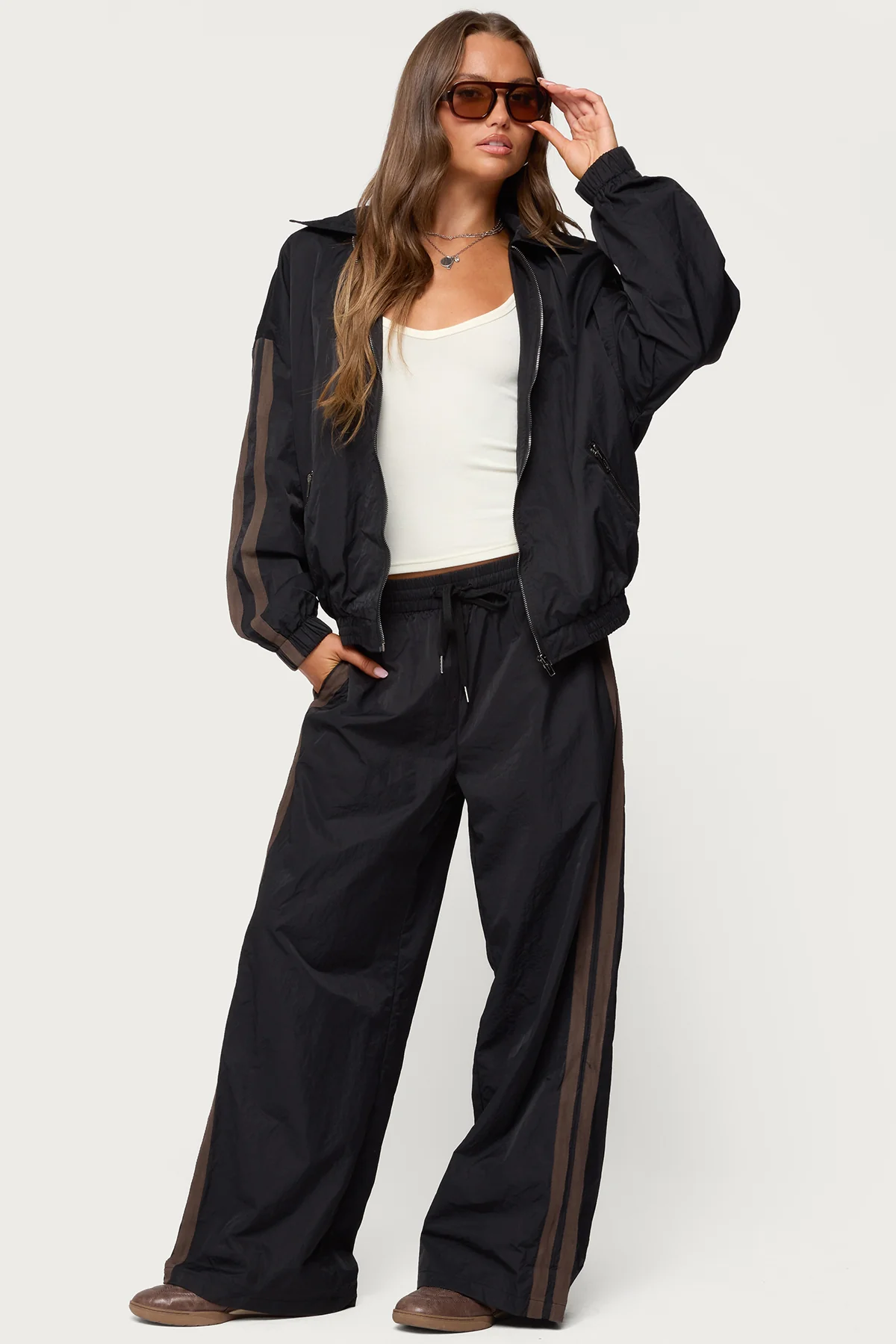 Kieran Stripey Nylon Track Pants