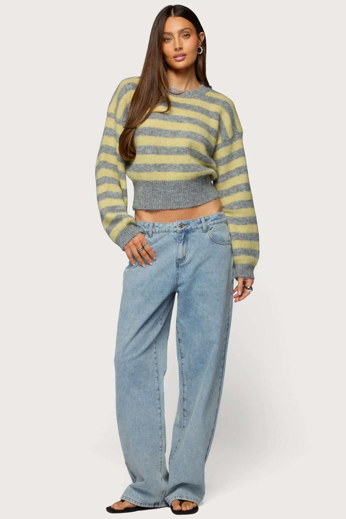 Dalina Washed Low Rise Baggy Jeans