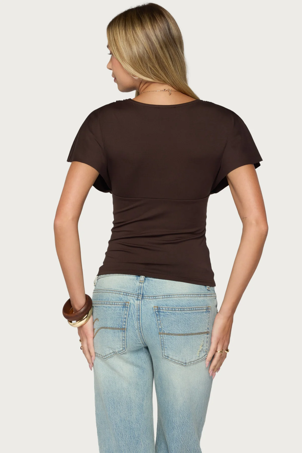 Flutter Plunging V Neck Top - Image 5