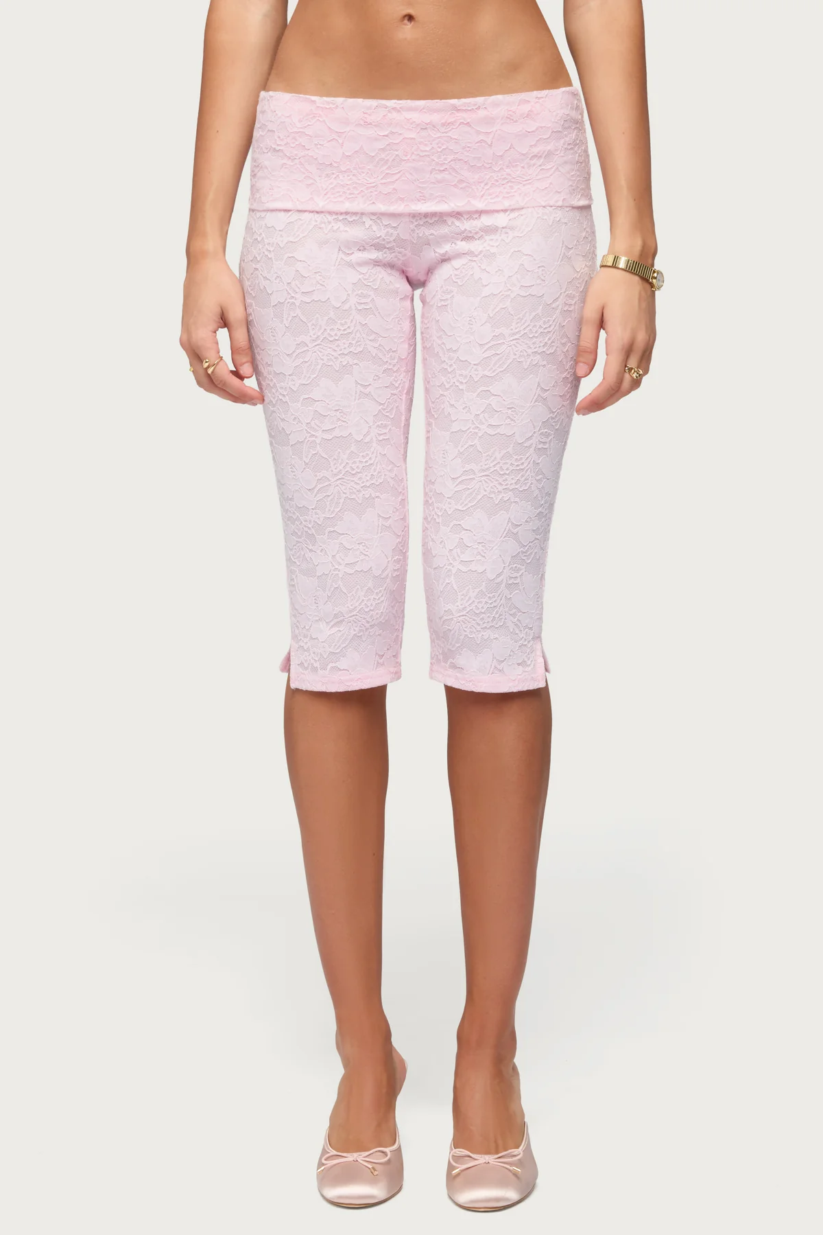 Talisa Foldover Lace Capri Leggings - Image 2