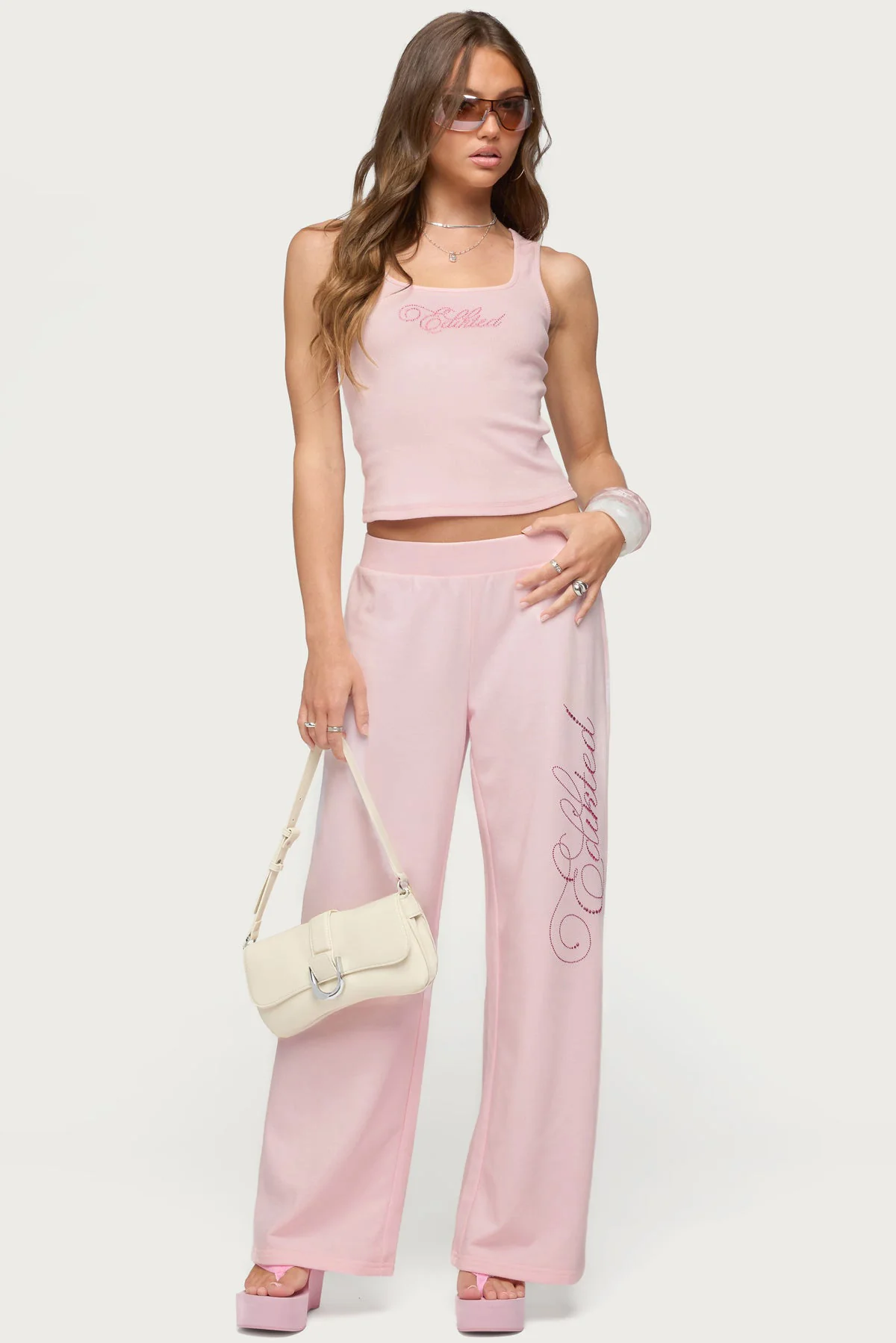 Edikted Studio Rhinestone Ribbed Tank Top - Image 2