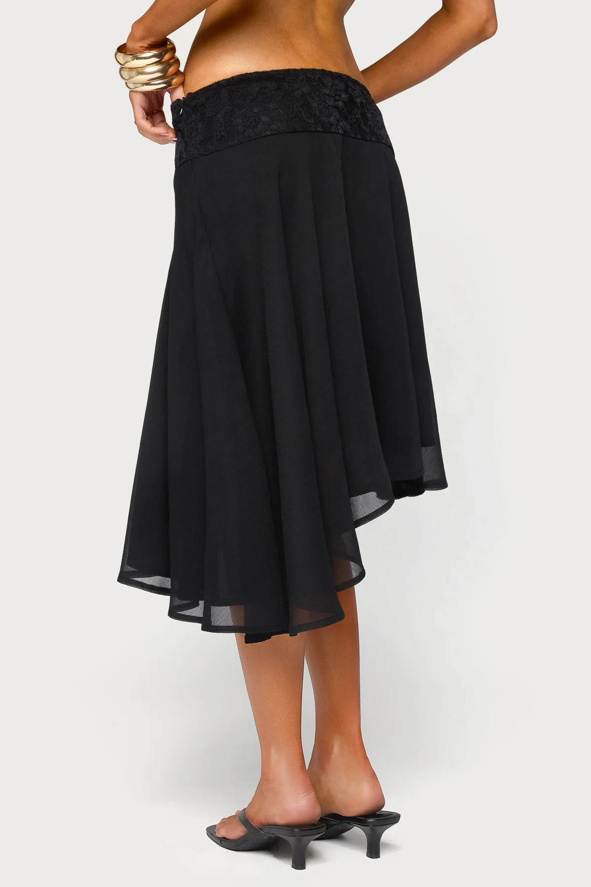 Evia Lacey Asymmetric Midi Skirt - Image 4