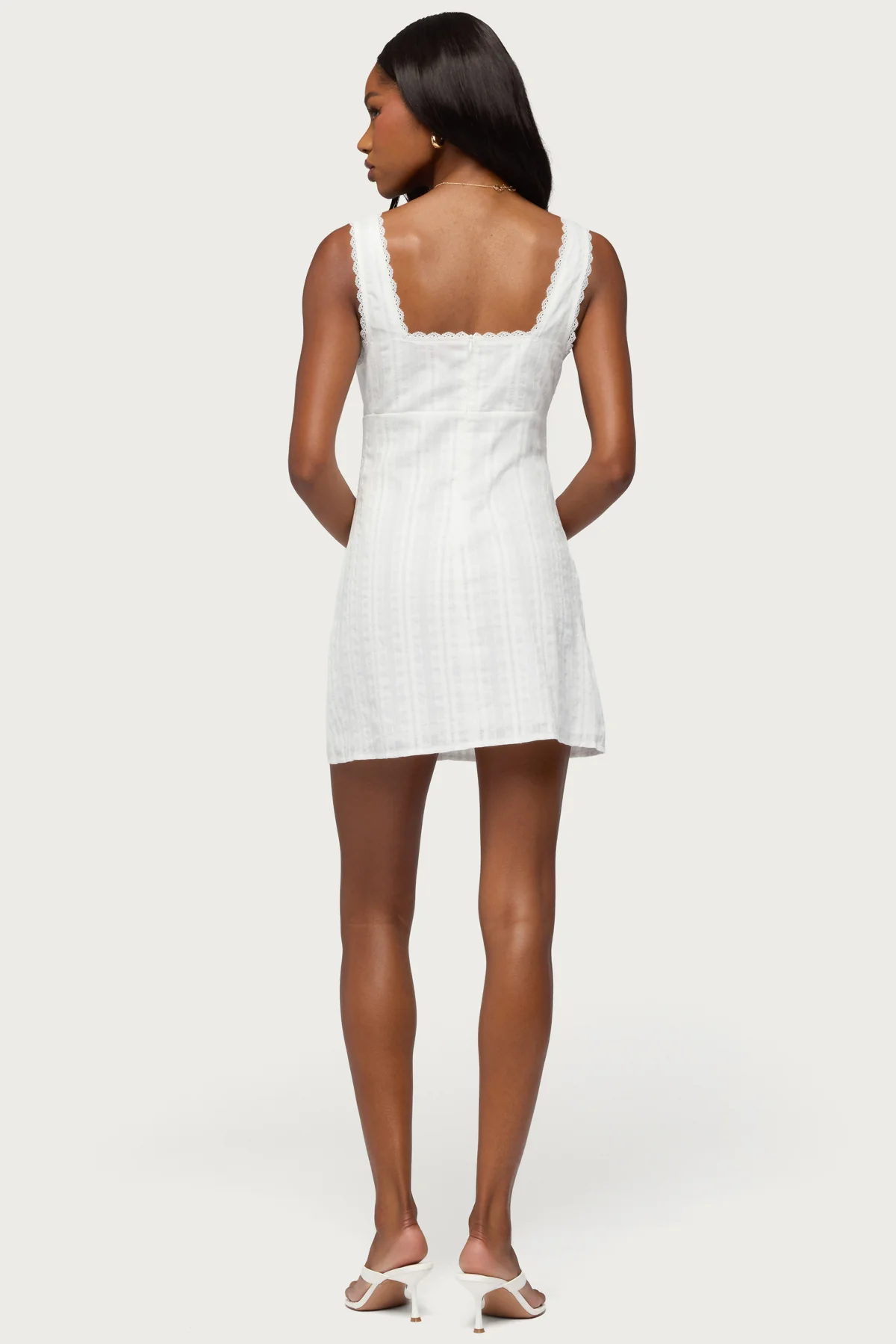 Citrina Lacey Striped Mini Dress - Image 3