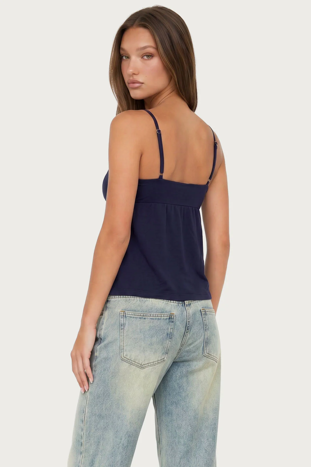 Michey Tie Front Babydoll Tank Top - Image 5