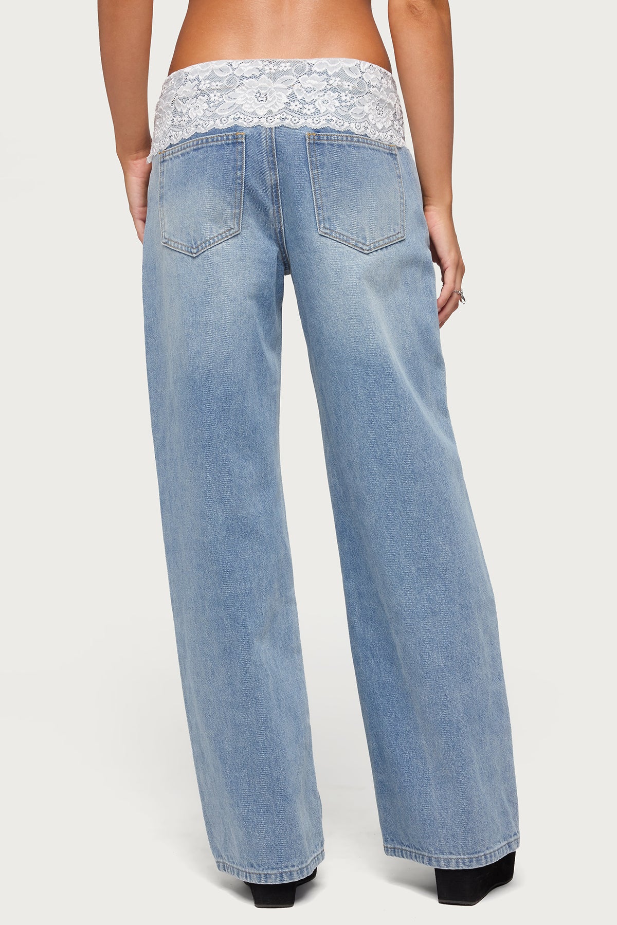 Lacey Foldover Low Rise Baggy Jeans - Image 5