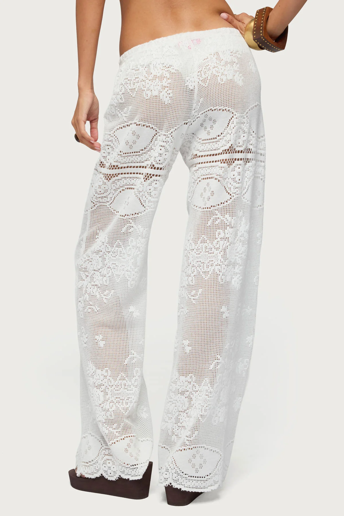 Milaya Sheer Crochet Straight Leg Pants - Image 4