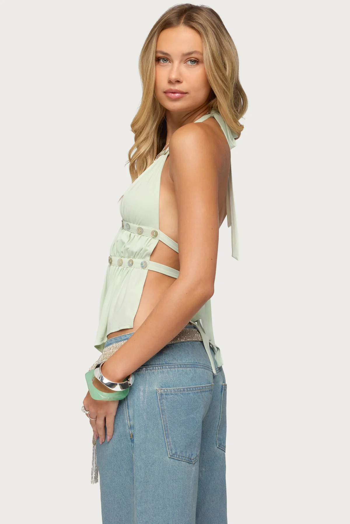 Izora Button Split Front Top - Image 5