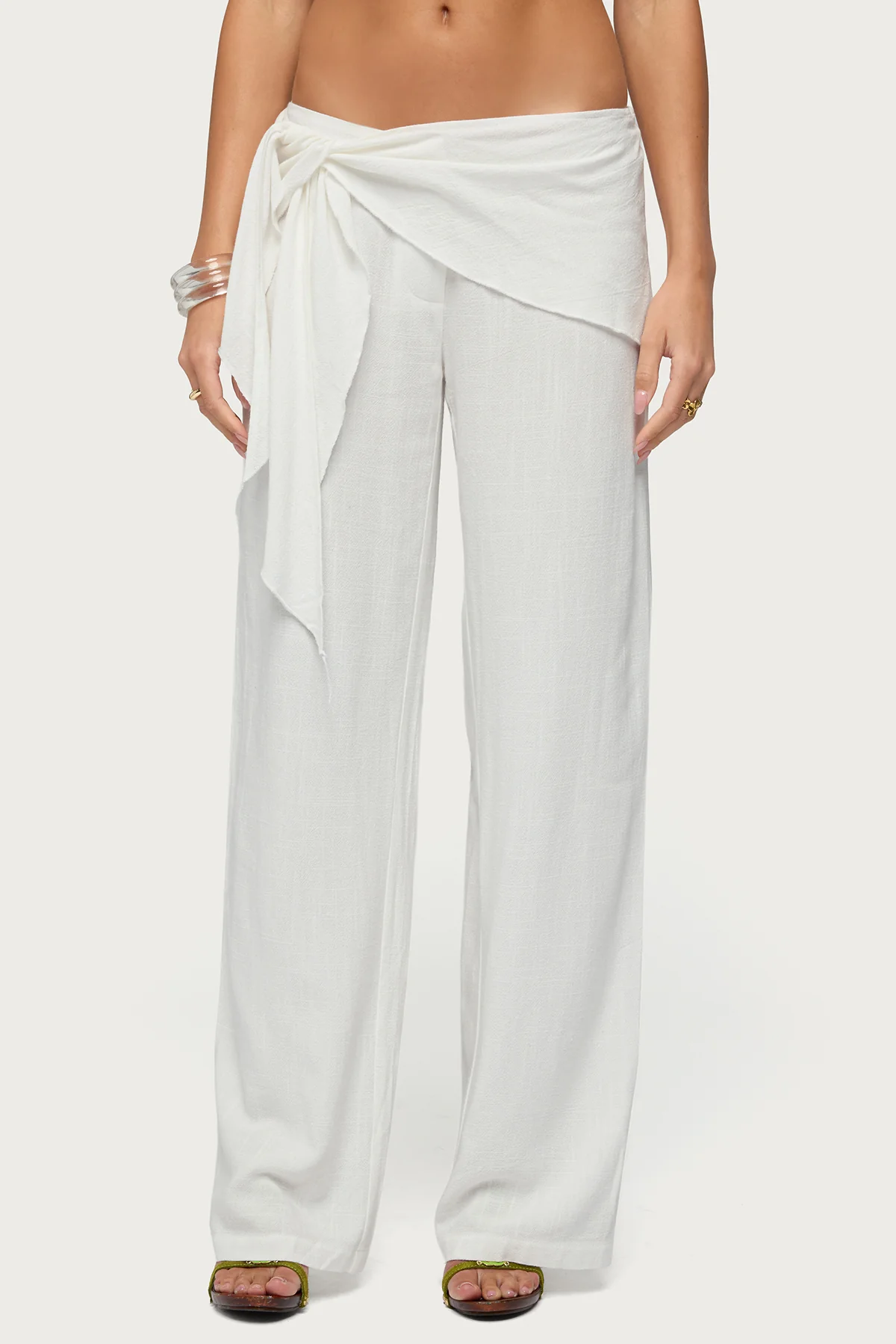 Suki Sarong Belt Linen Look Pants - Image 2