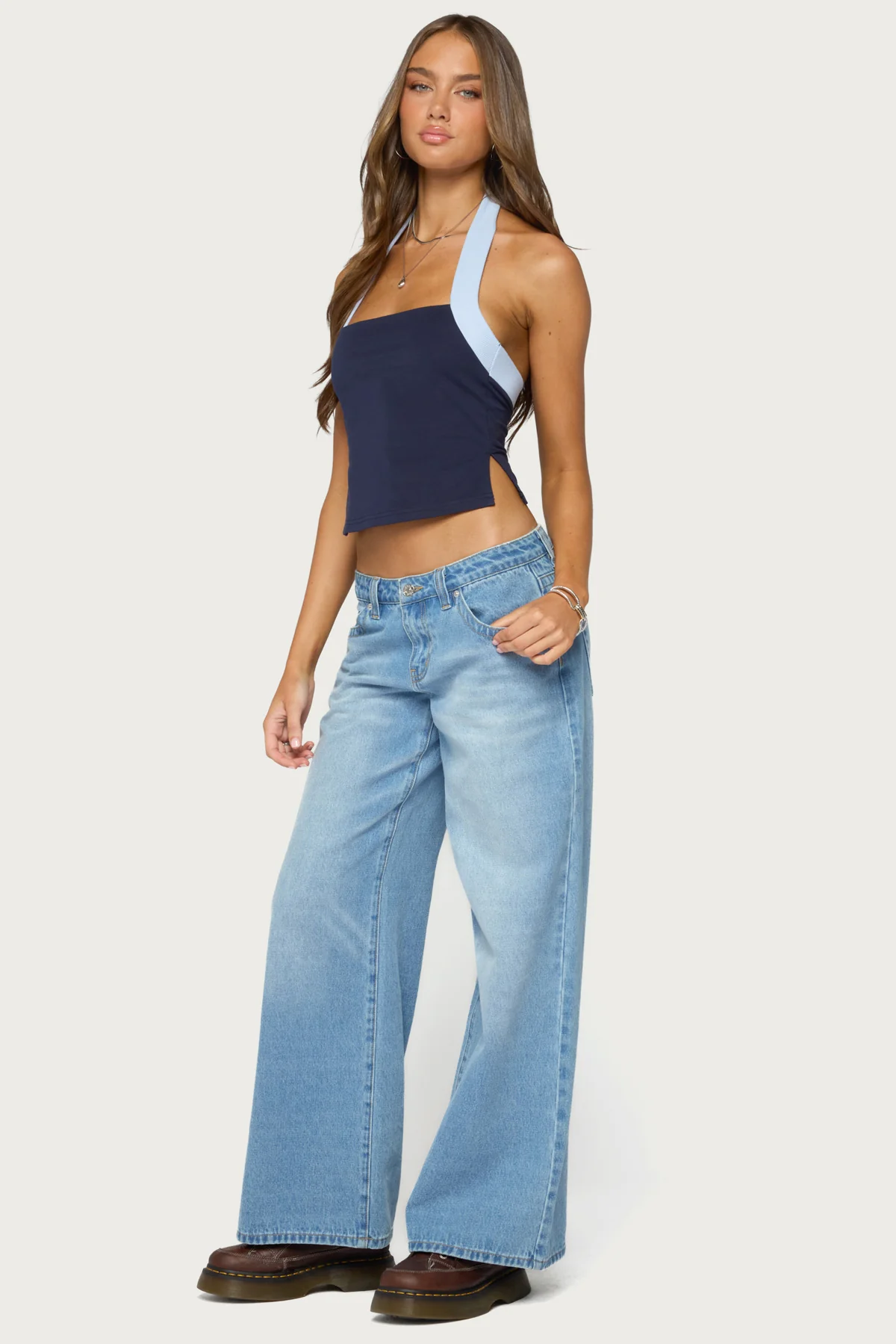 Tanna Contrast Halter Top - Image 4