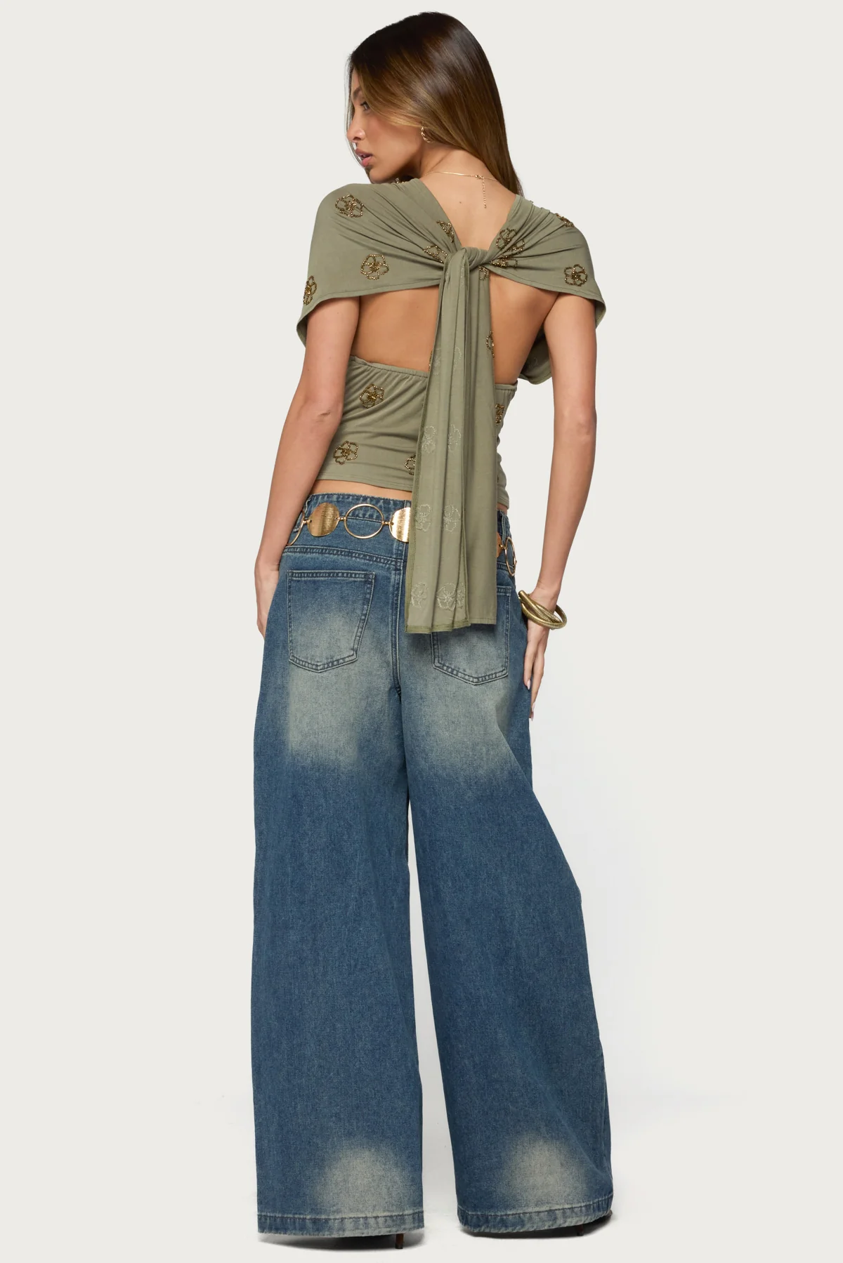 Ellora Beaded Flutter Tie Top - Image 2