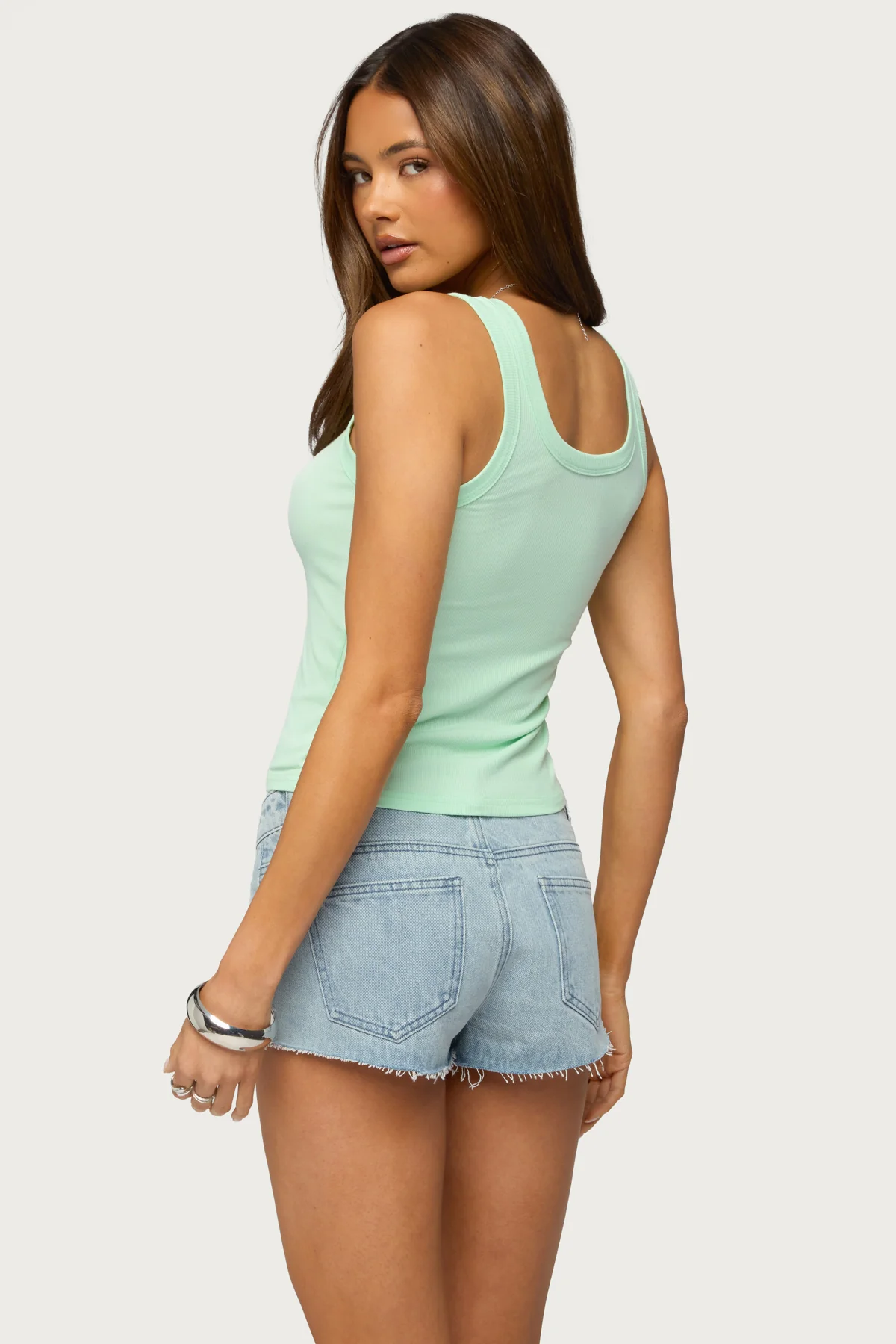 Edikted Star Rhinestone Ribbed Tank Top - Image 6