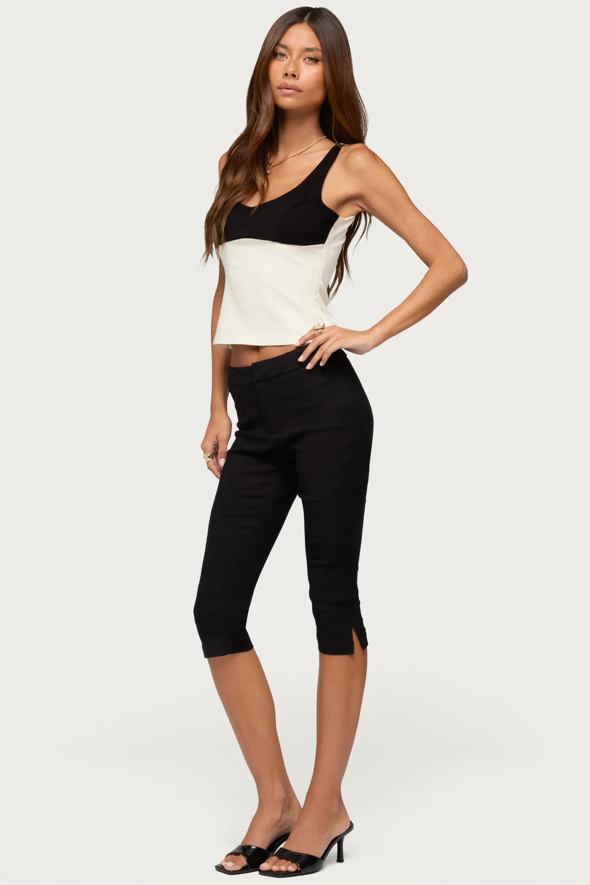 Clarinda Contrast Woven Tank Top - Image 5