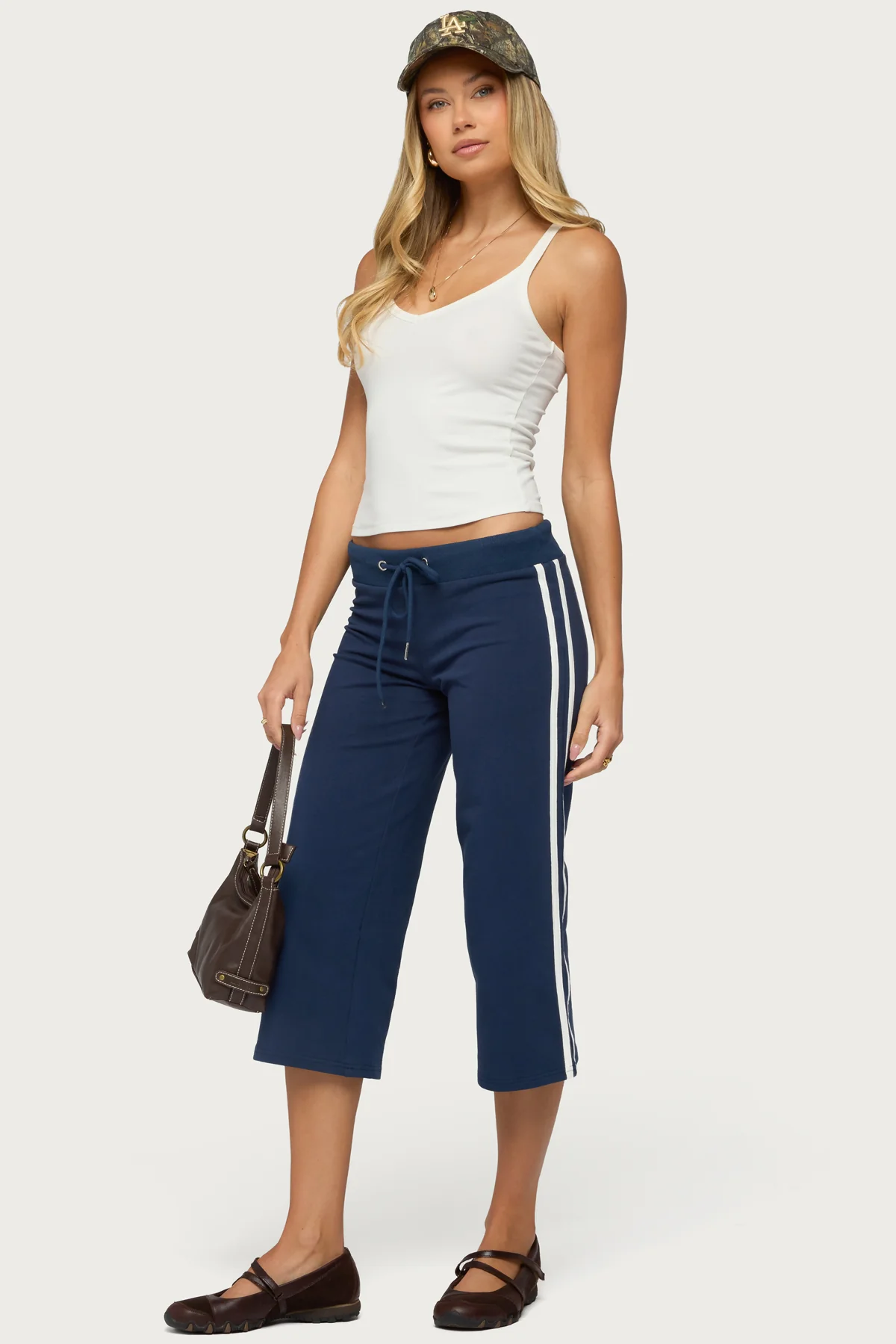 Zanele Side Stripe Capri Sweatpants