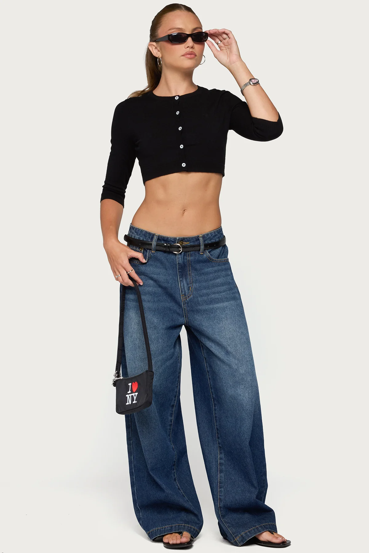 Gilba Button Up Knit Crop Top - Image 2
