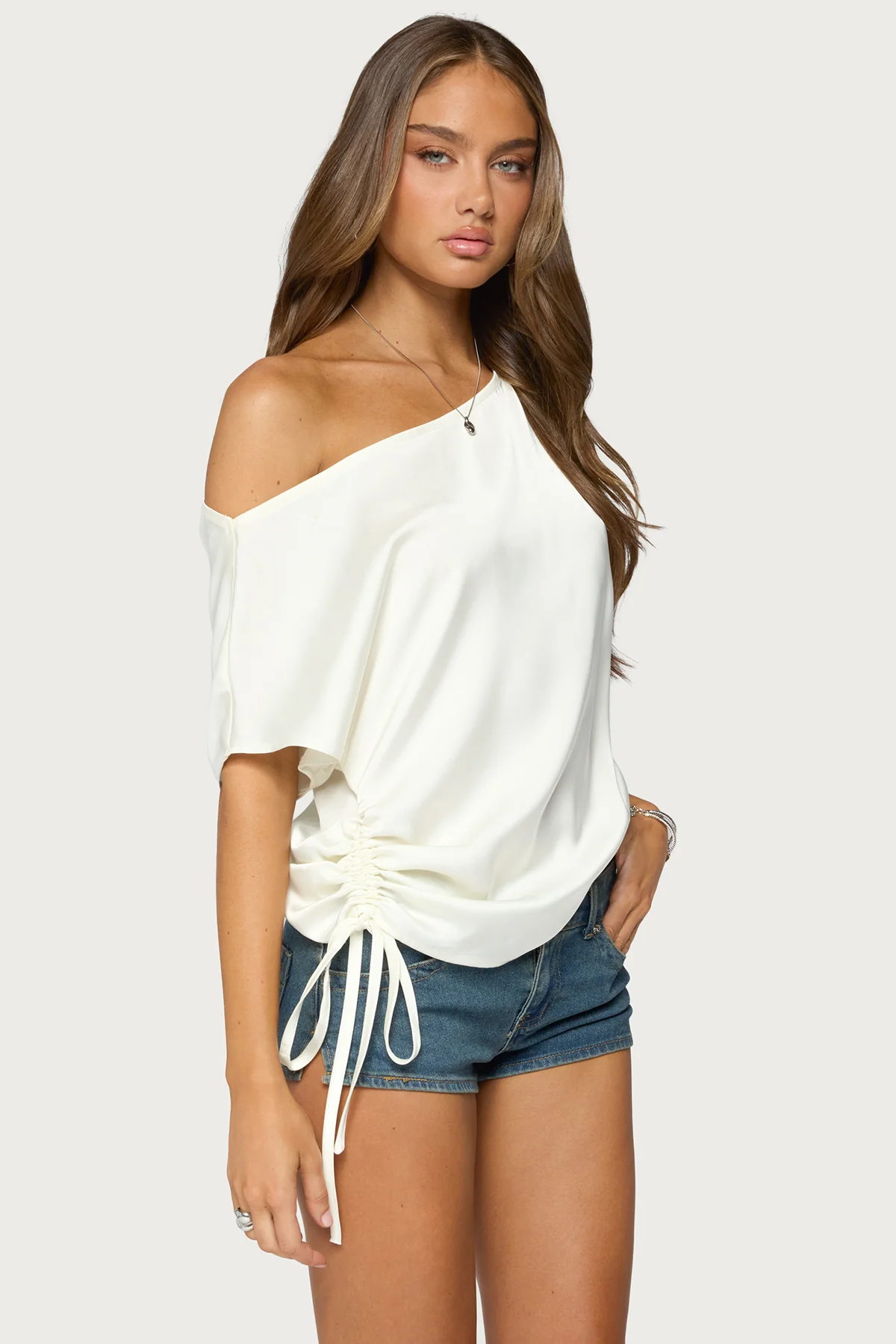 Jori Off Shoulder Satin Effect Top - Image 3