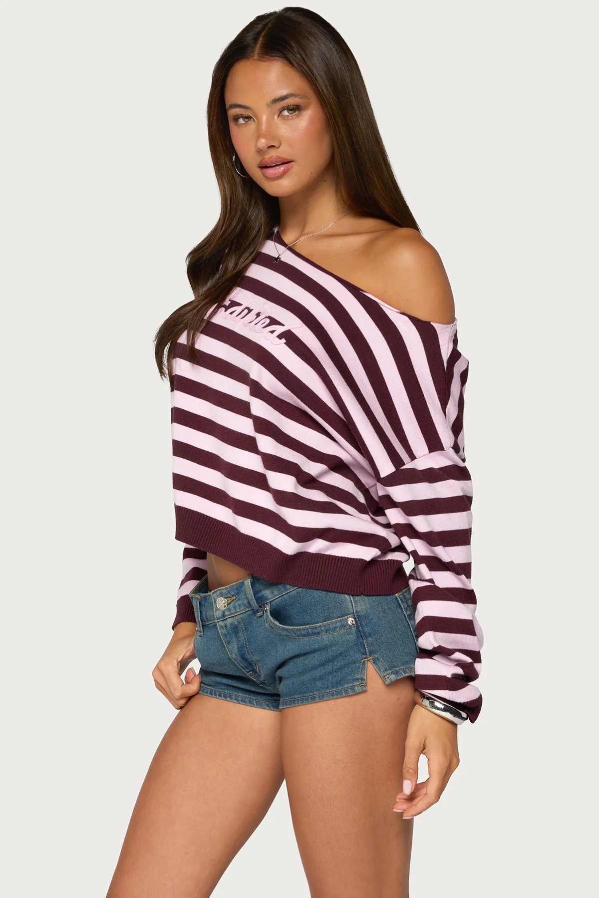 Edikted Campus Striped Knit Sweater - Image 4