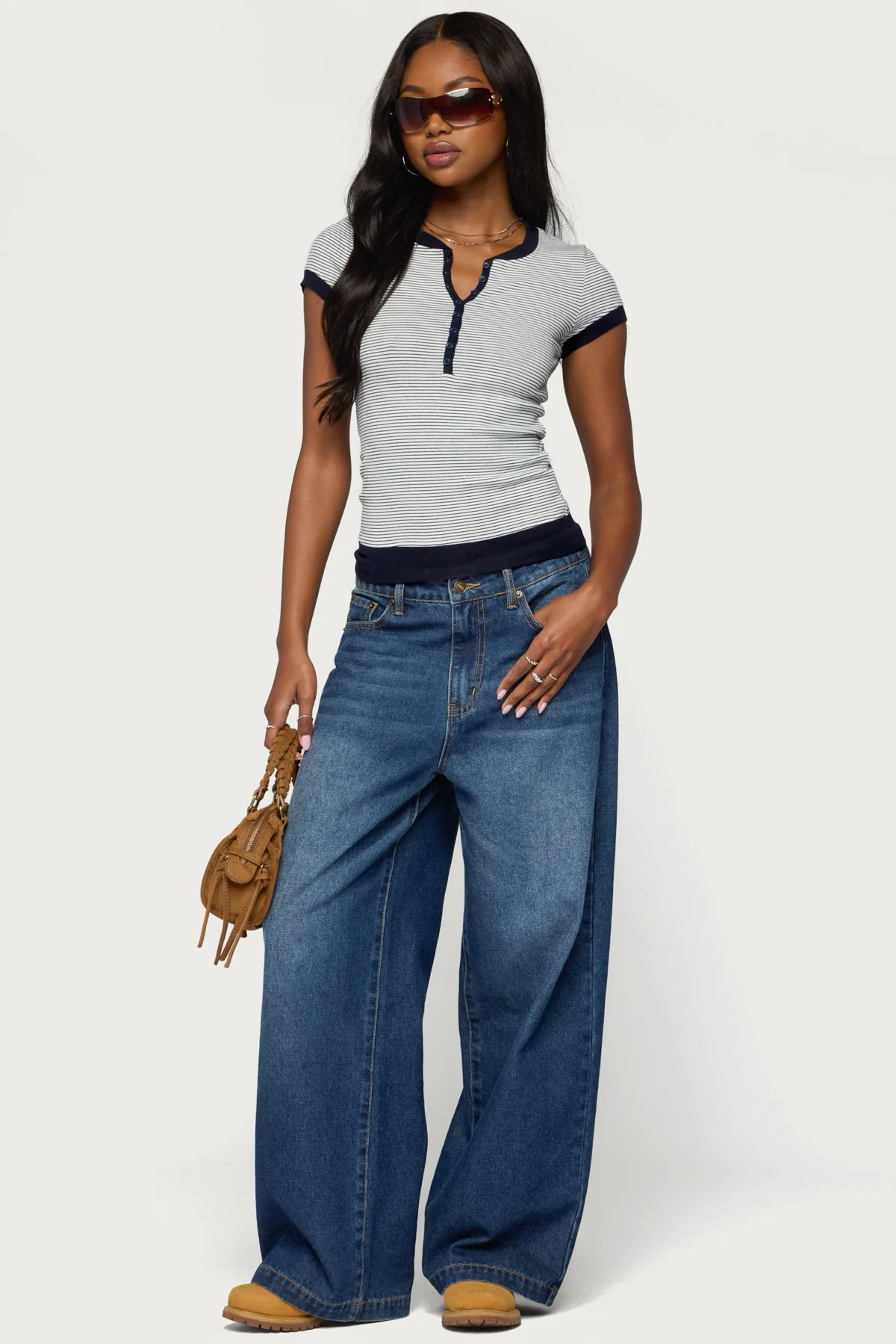 Regin Striped Ribbed Henley Top - Image 2