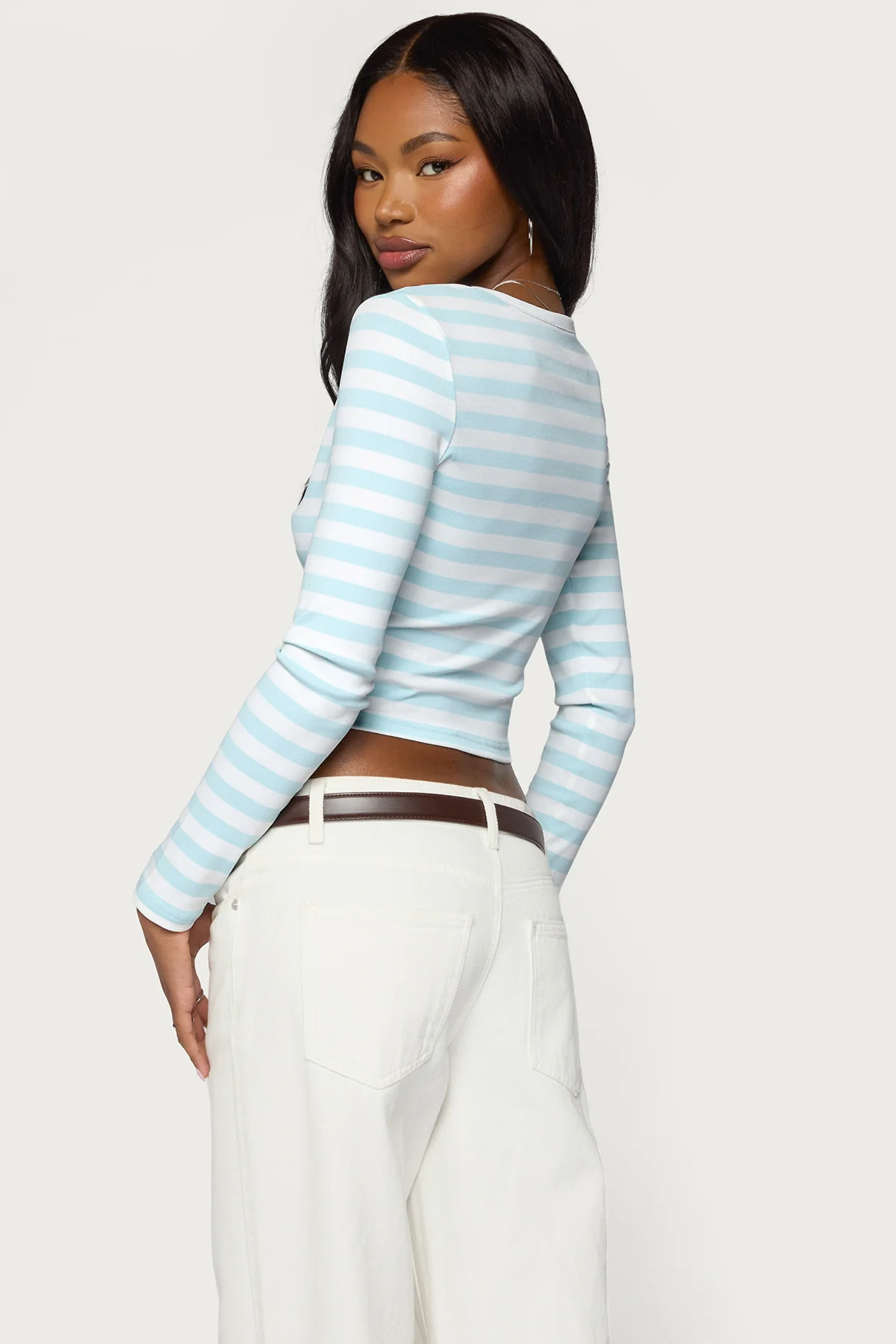 Phoebey Striped V Neck Top - Image 5
