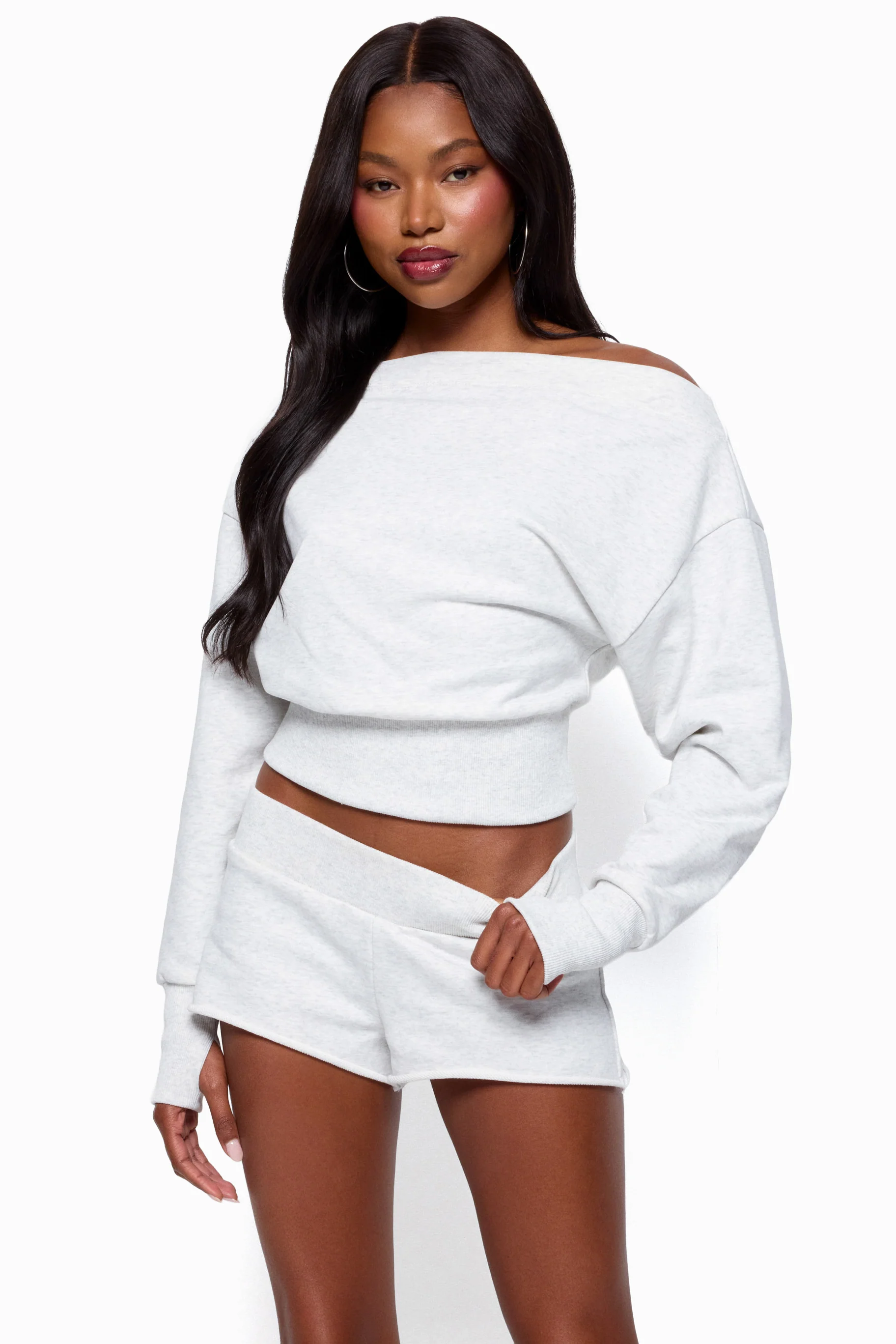 Hennie Off Shoulder Fleece Sweatshirt - Image 3