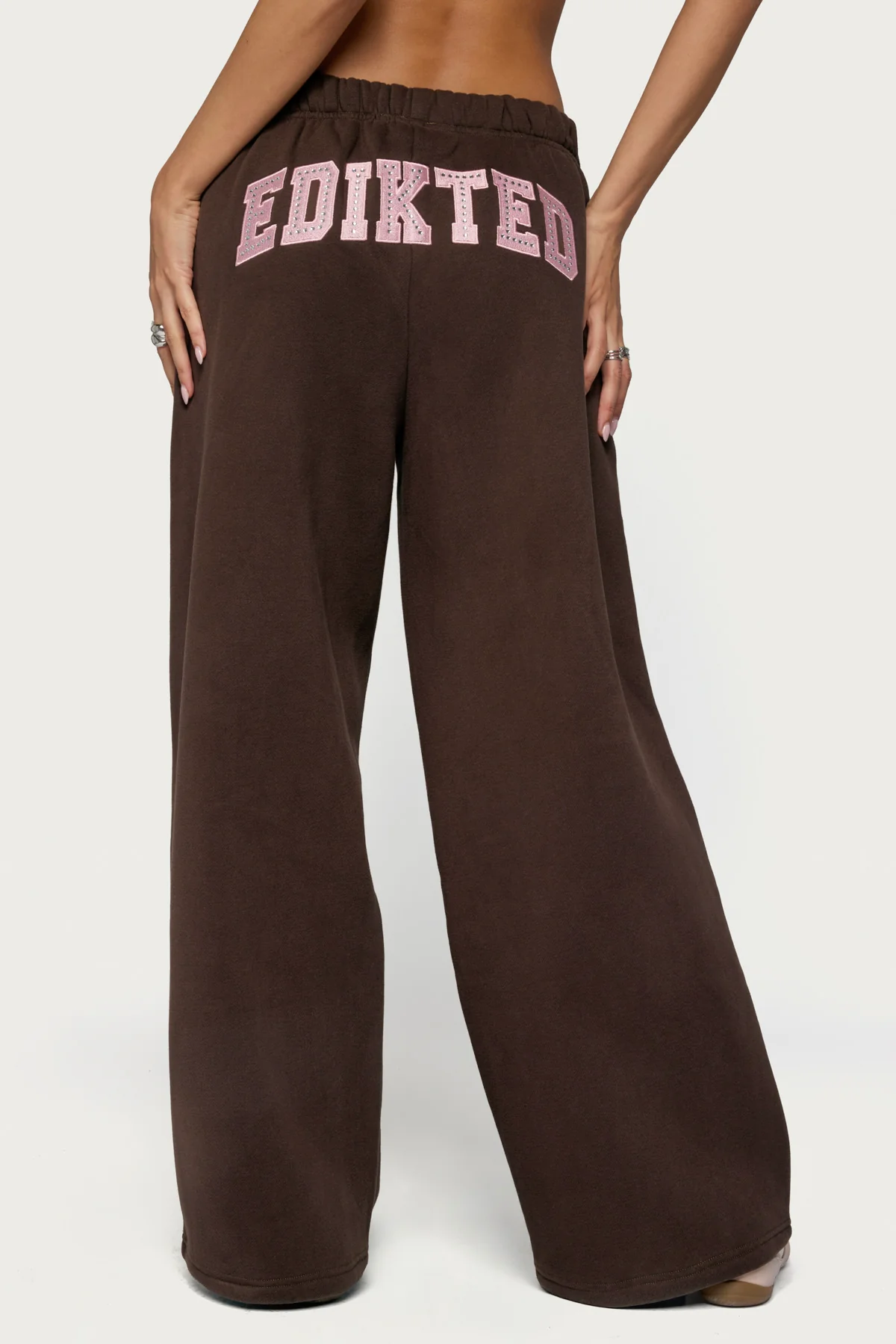 Edikted Glow Rhinestone Sweatpants - Image 3