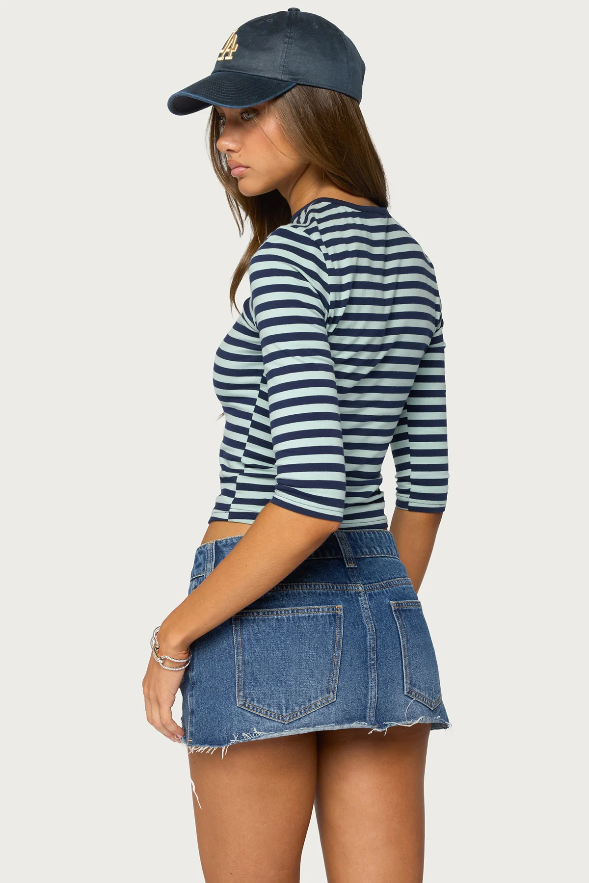 Esti Striped Quarter Sleeve Top - Image 4