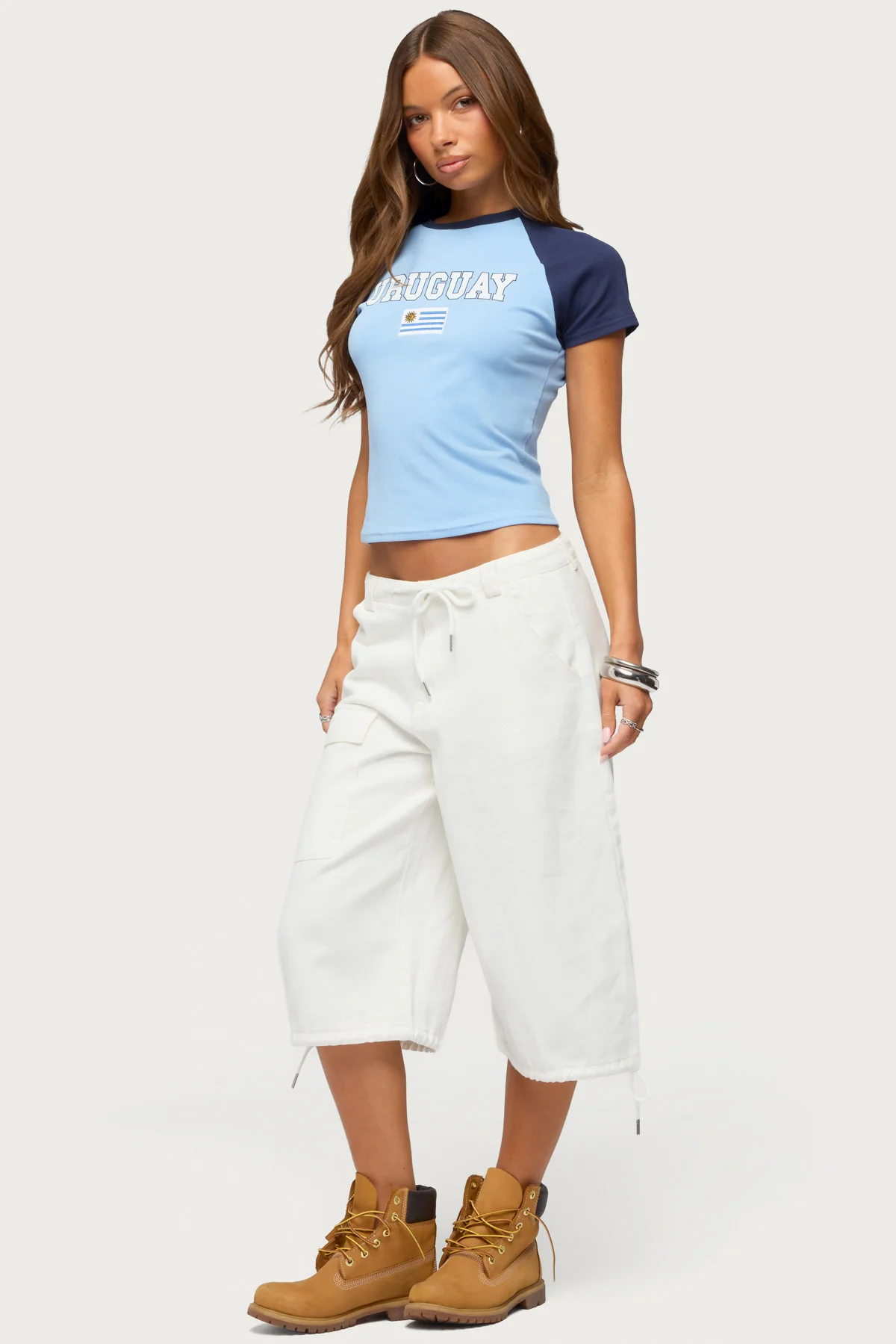 Uruguay Contrast Raglan T Shirt - Image 5