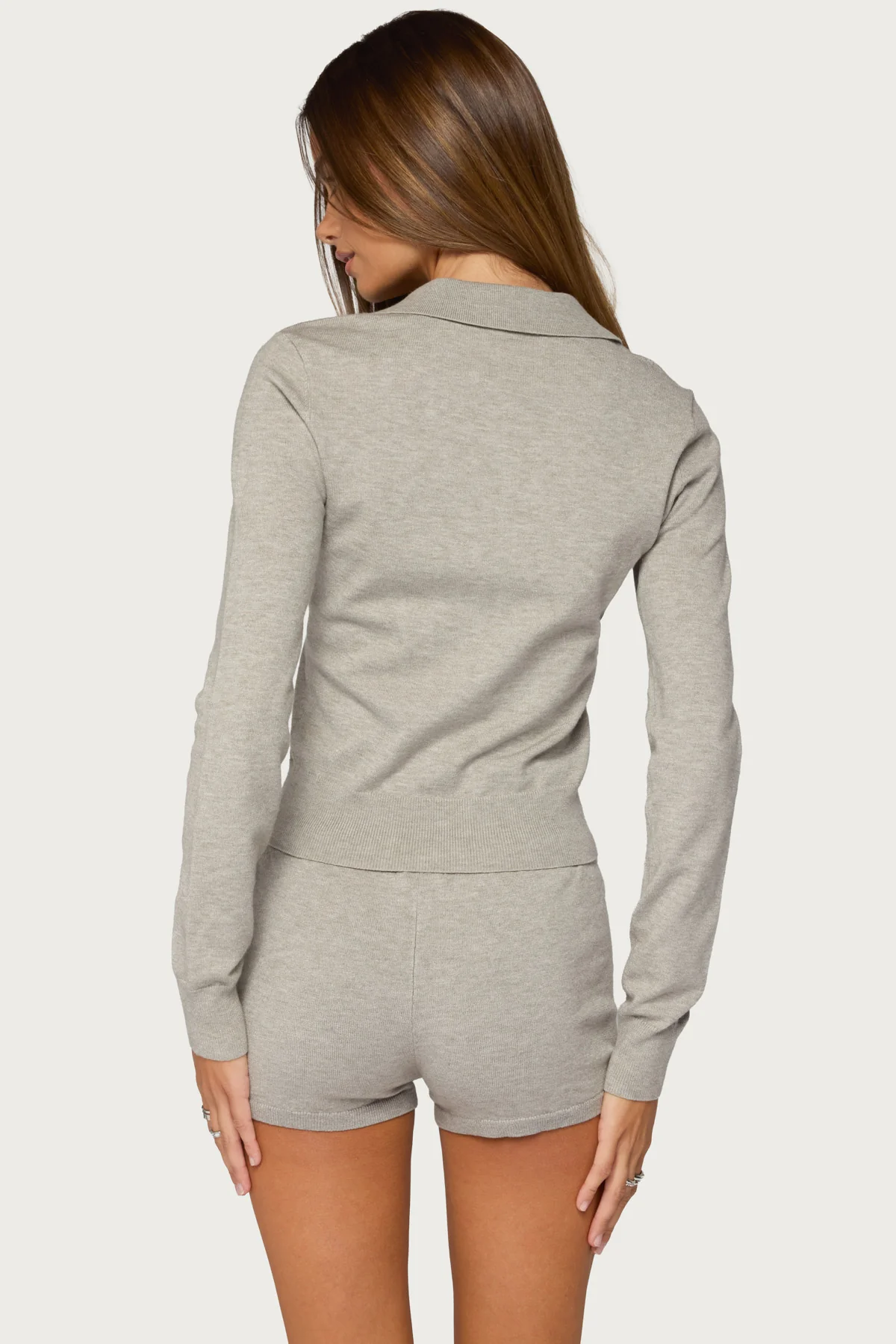 Edele Knit Long Sleeve Polo Top - Image 4