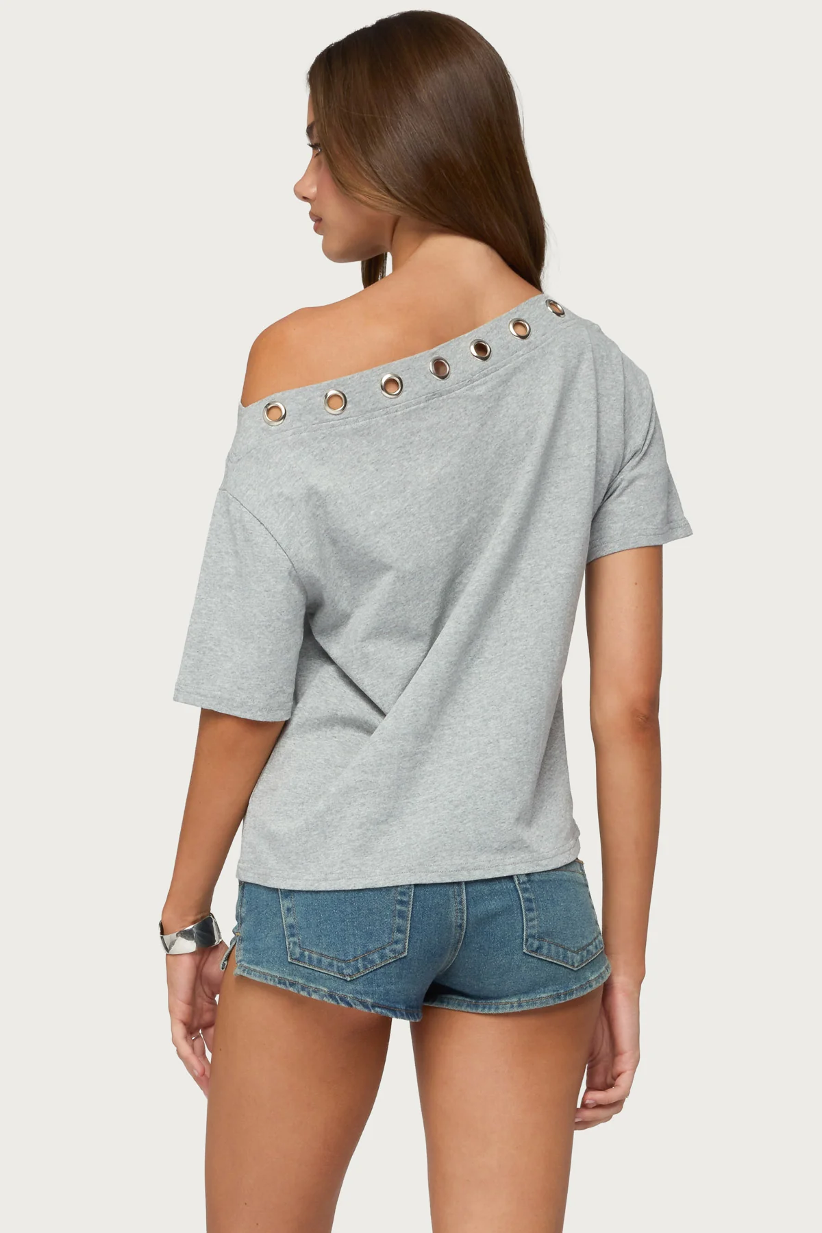 Leslee Grommet Off Shoulder T Shirt - Image 4