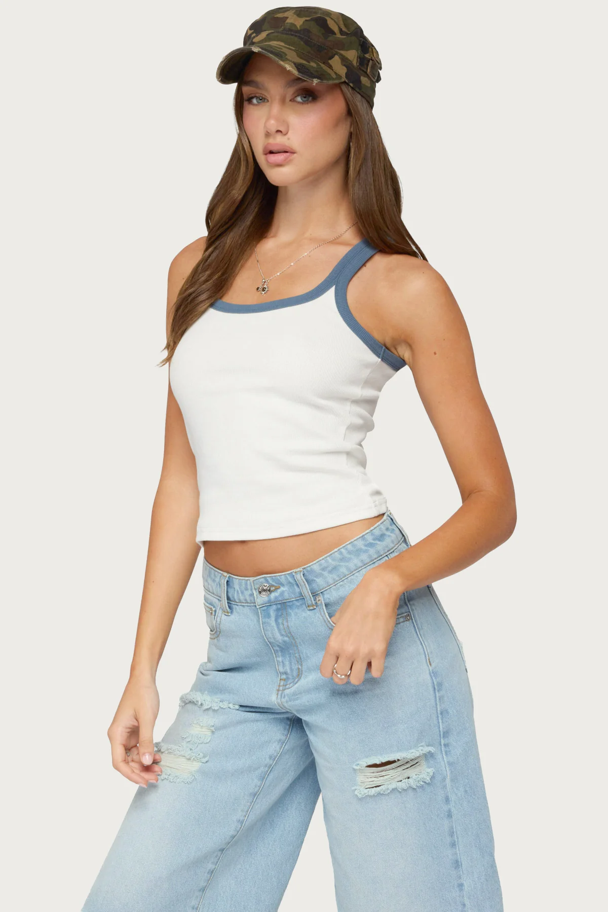 Eida Contrast Ribbed Tank Top - Image 3