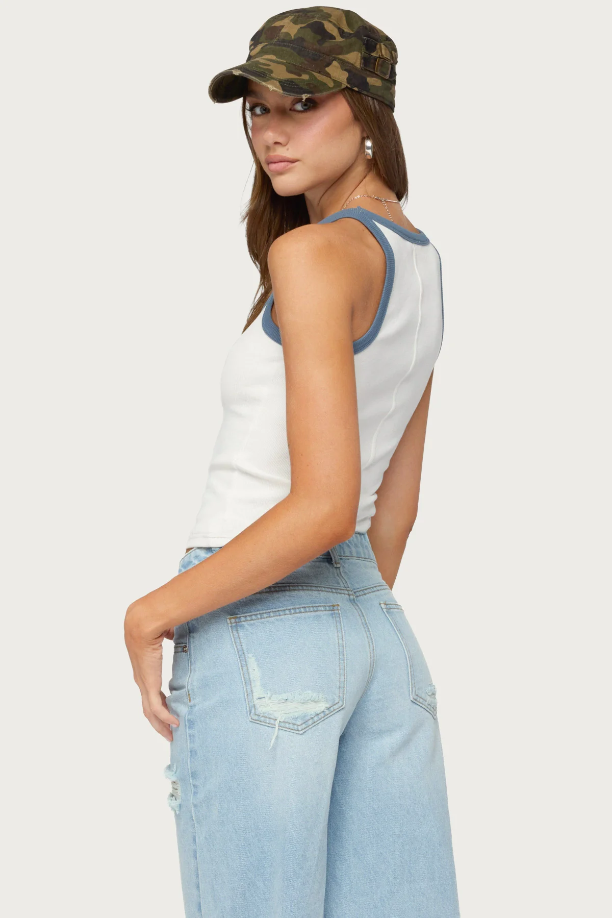 Eida Contrast Ribbed Tank Top - Image 5
